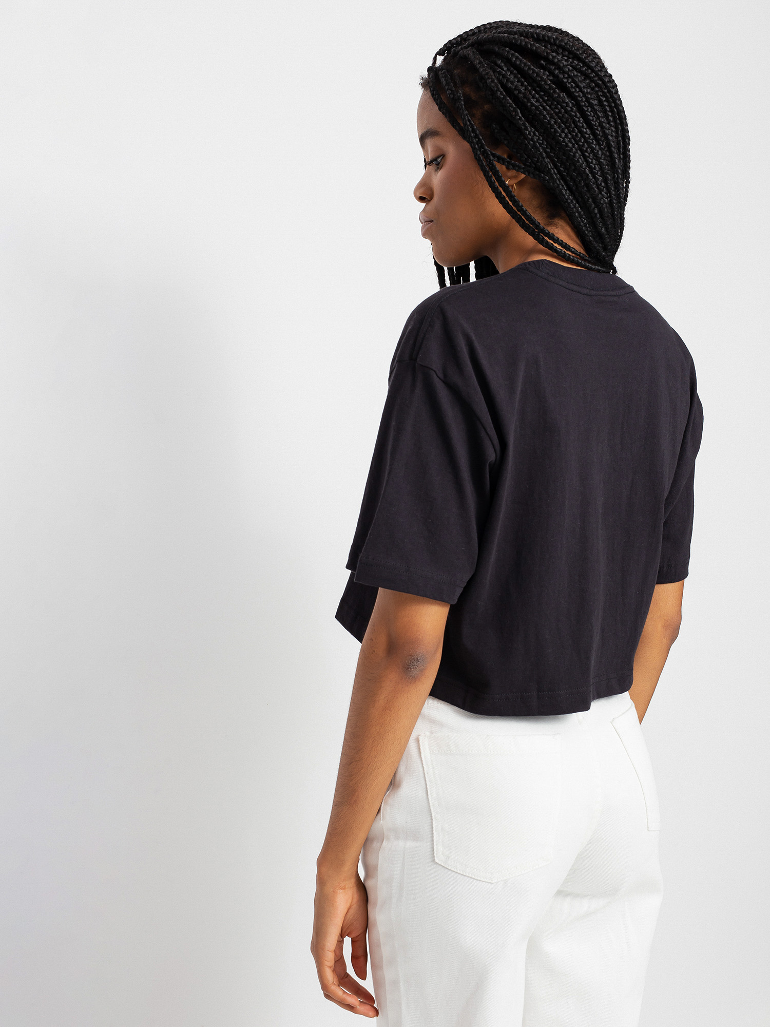 T-shirt HUF Leopard Bar Logo Crop Wmn (black)