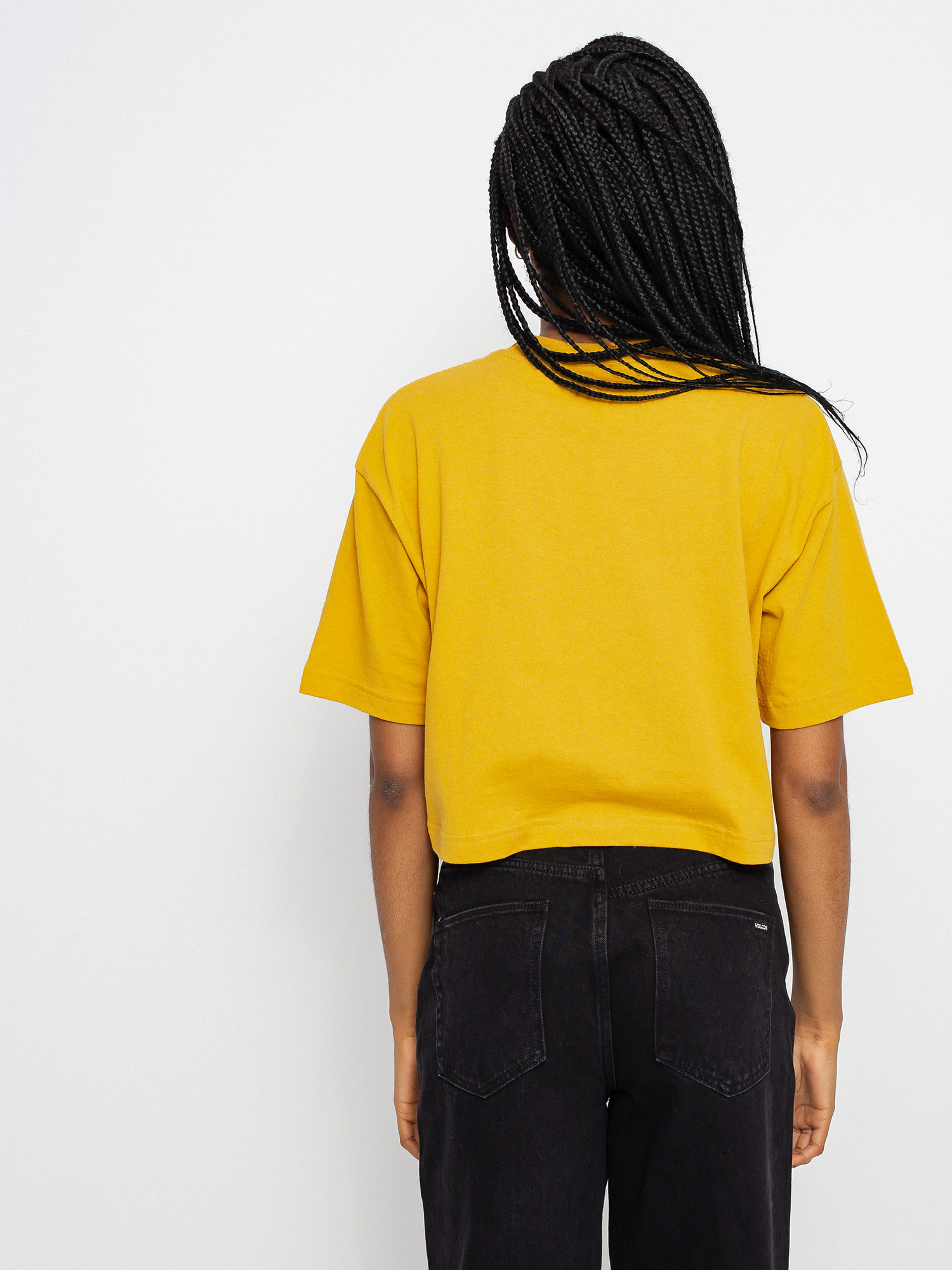 T-shirt HUF Leopard Bar Logo Crop Wmn (gold)