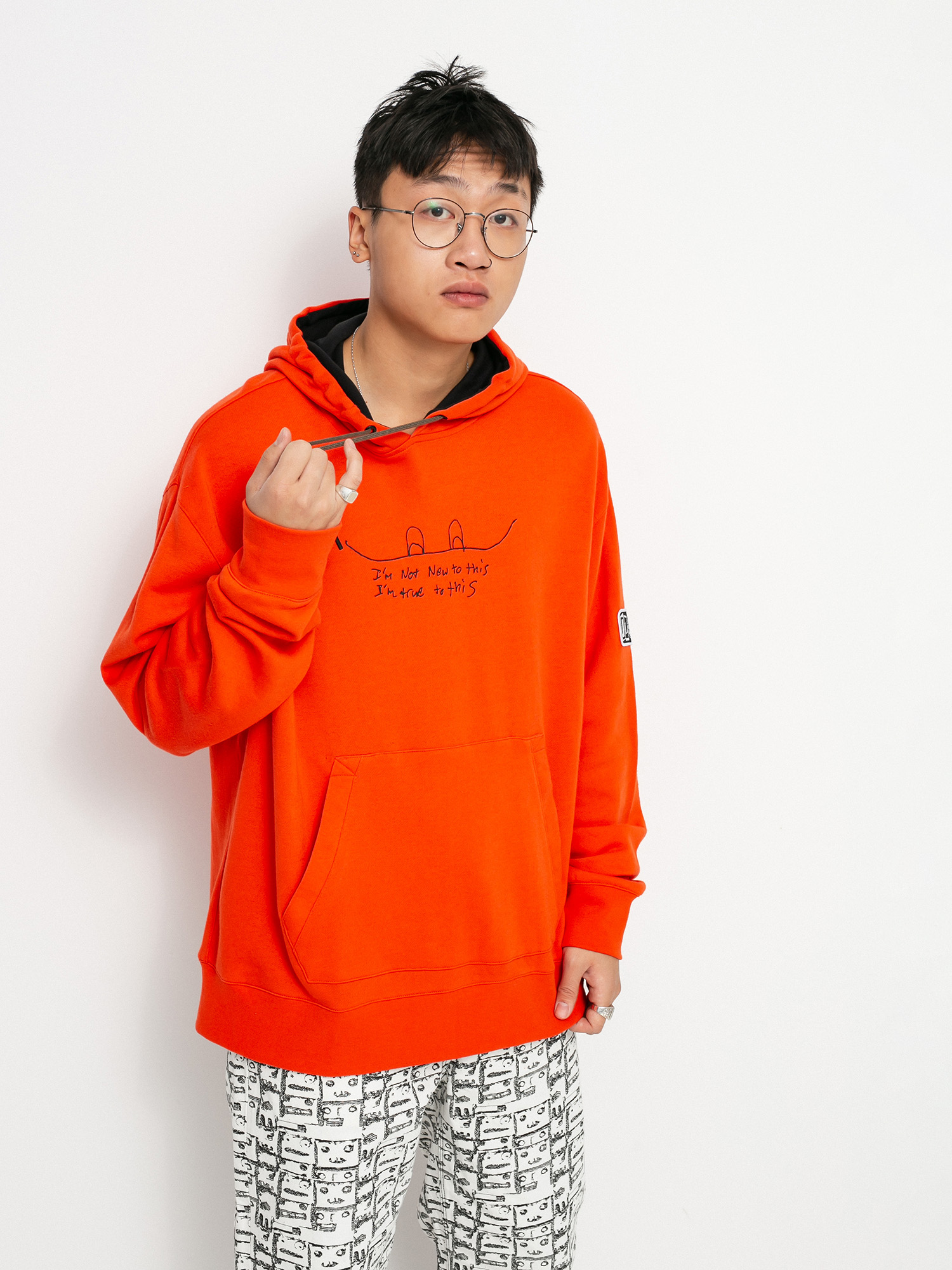 Bluza z kapturem Volcom Jla HD (orange)