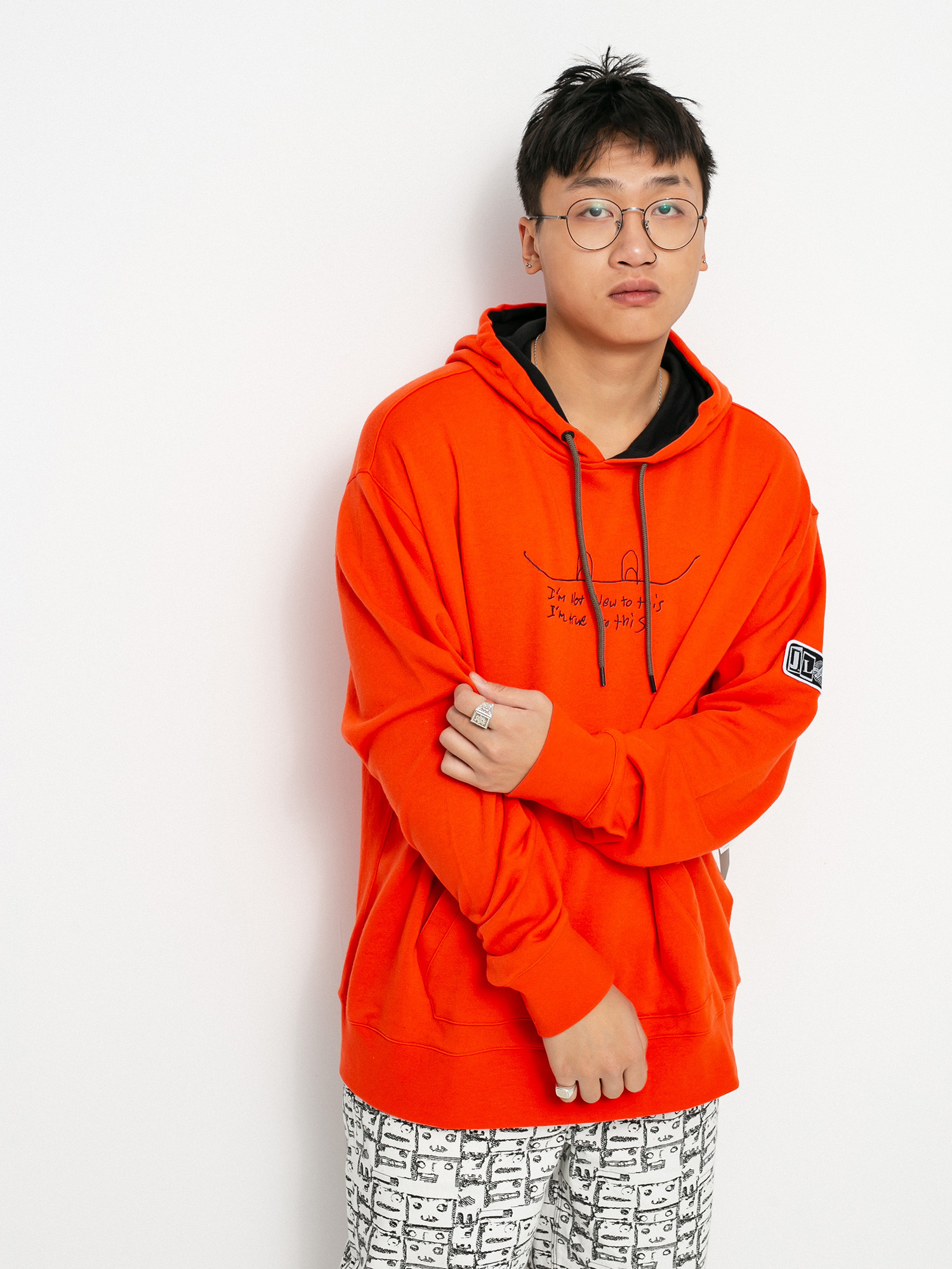 Bluza z kapturem Volcom Jla HD (orange)