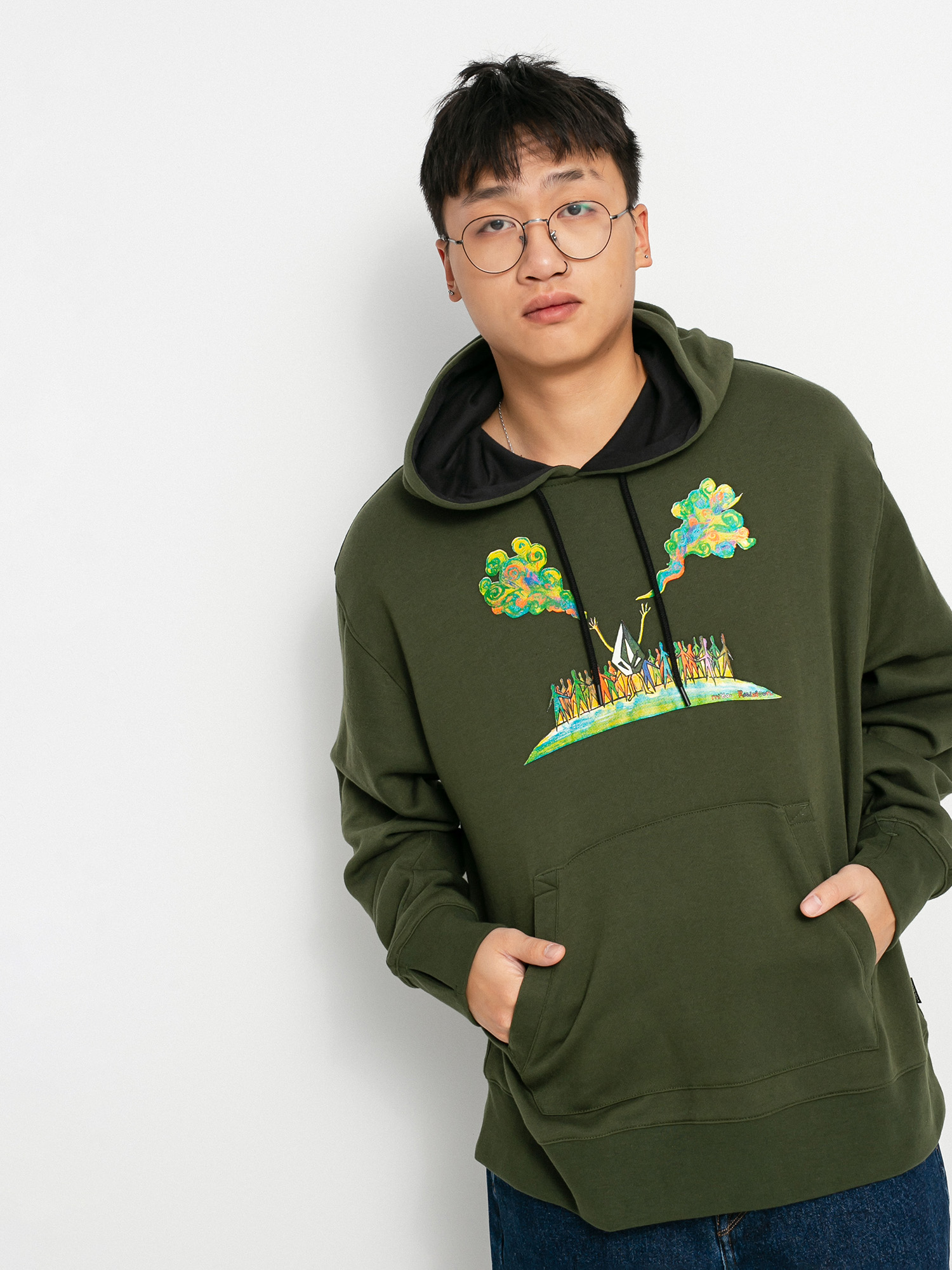 Bluza z kapturem Volcom Di HD (saturated green)