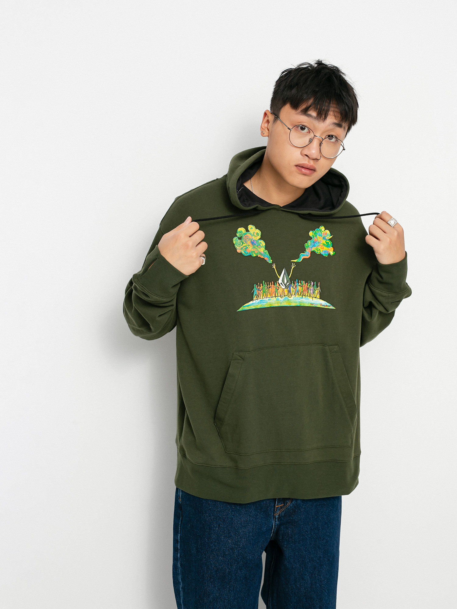 Bluza z kapturem Volcom Di HD (saturated green)