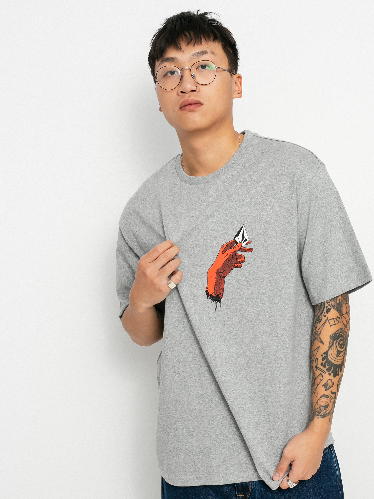 T-shirt Volcom Hand Down Lse (heather grey)