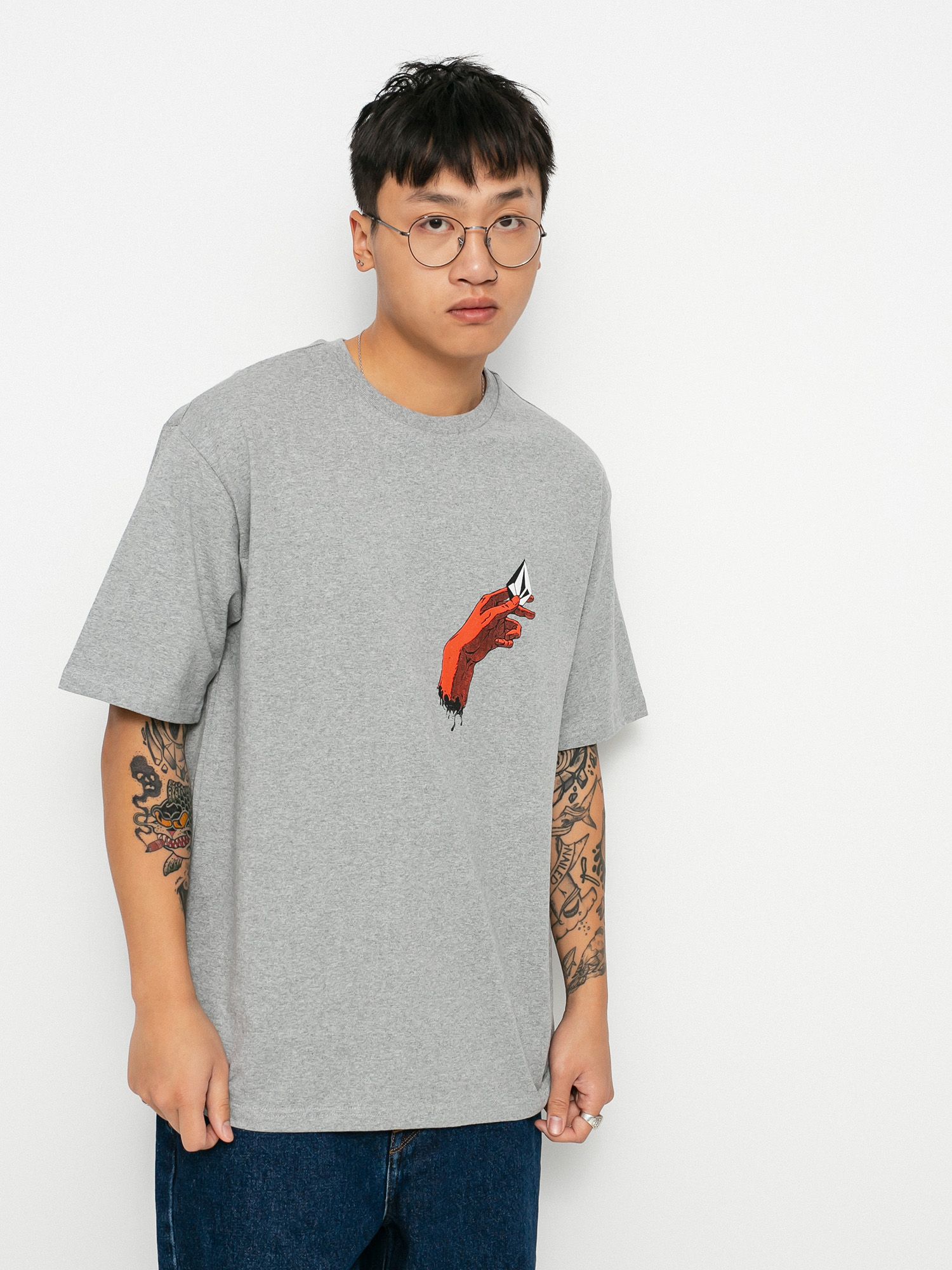T-shirt Volcom Hand Down Lse (heather grey)