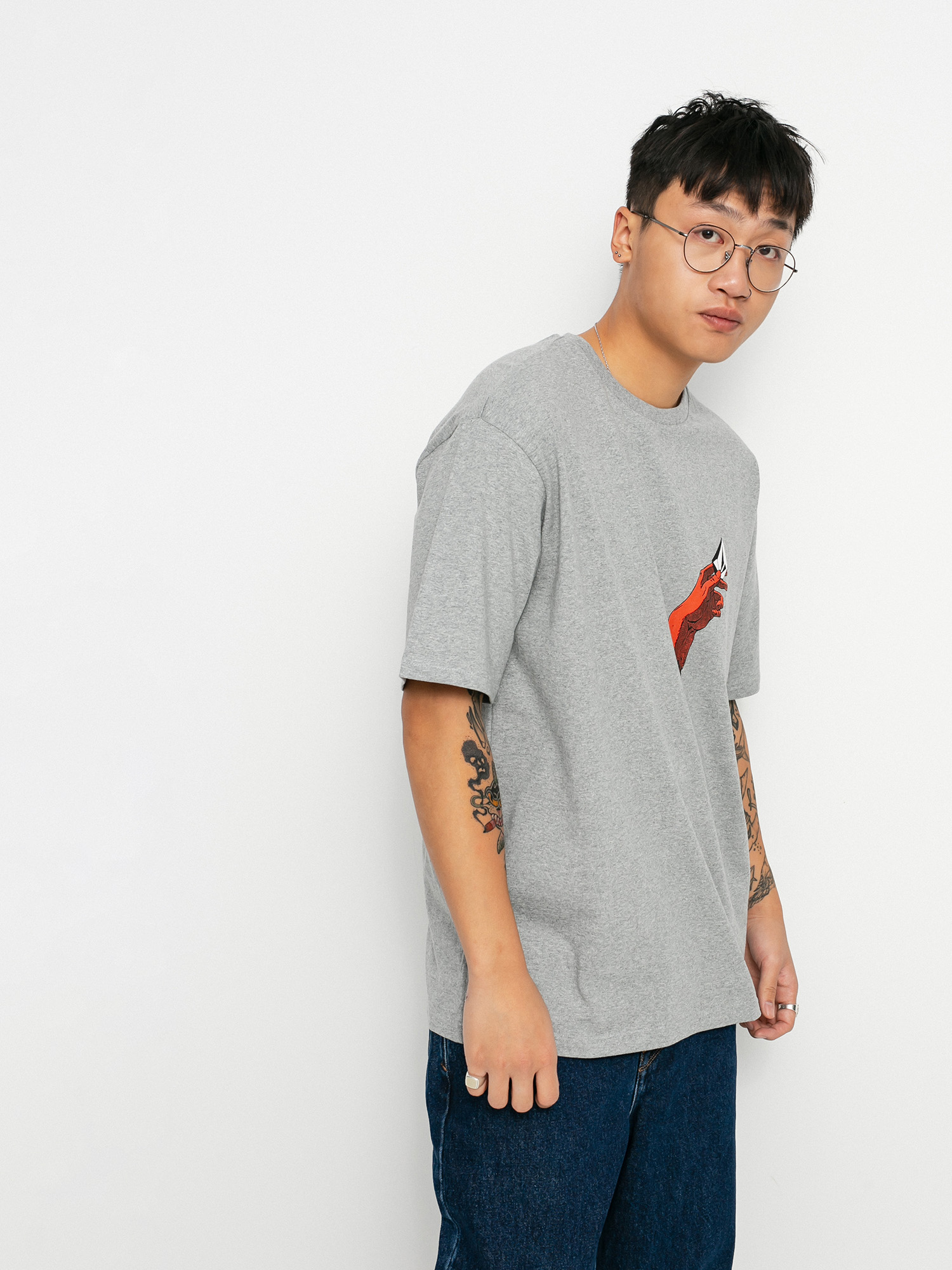 T-shirt Volcom Hand Down Lse (heather grey)