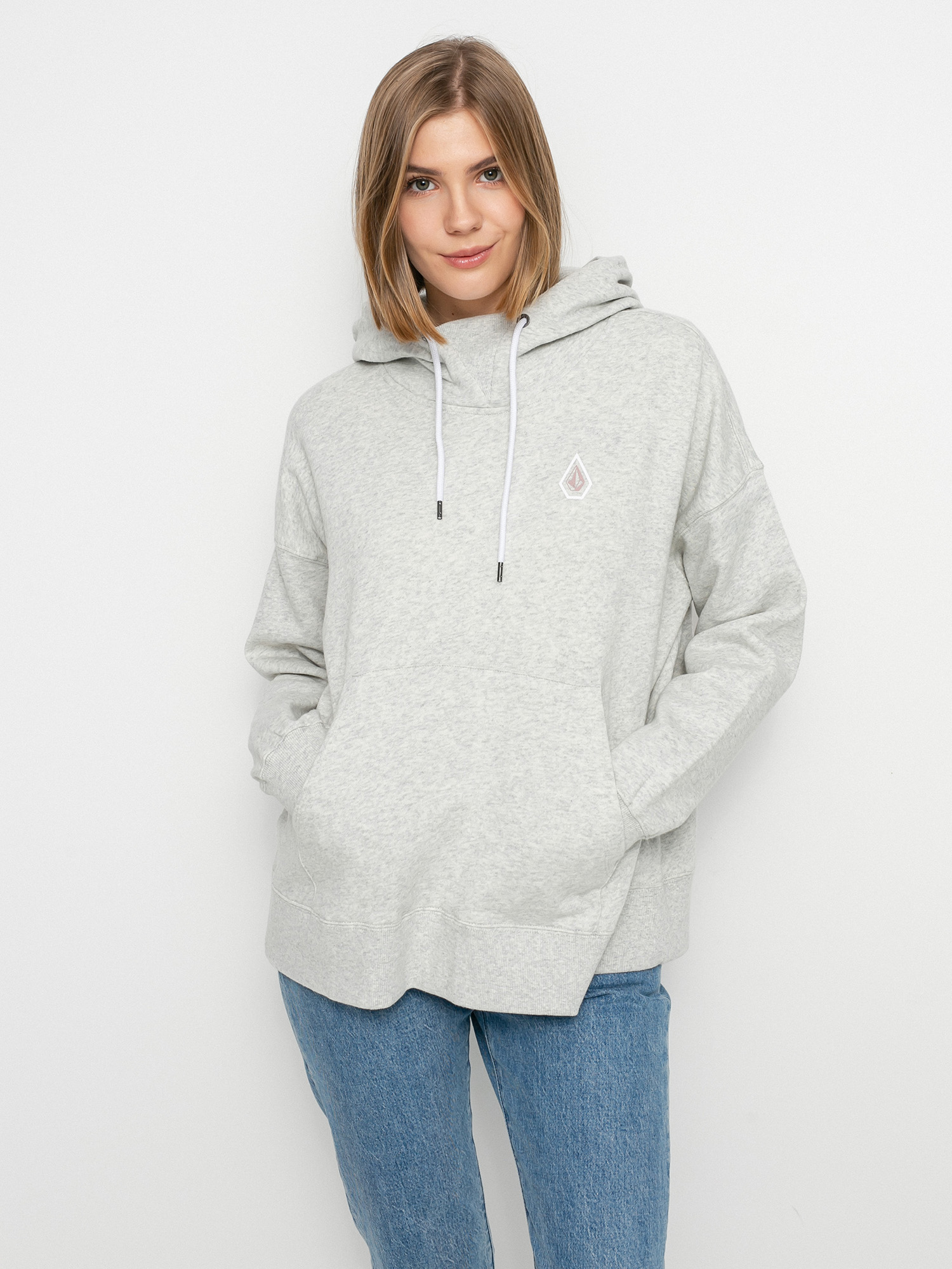 Bluza z kapturem Volcom Vol Peak HD Wmn (ash heather)