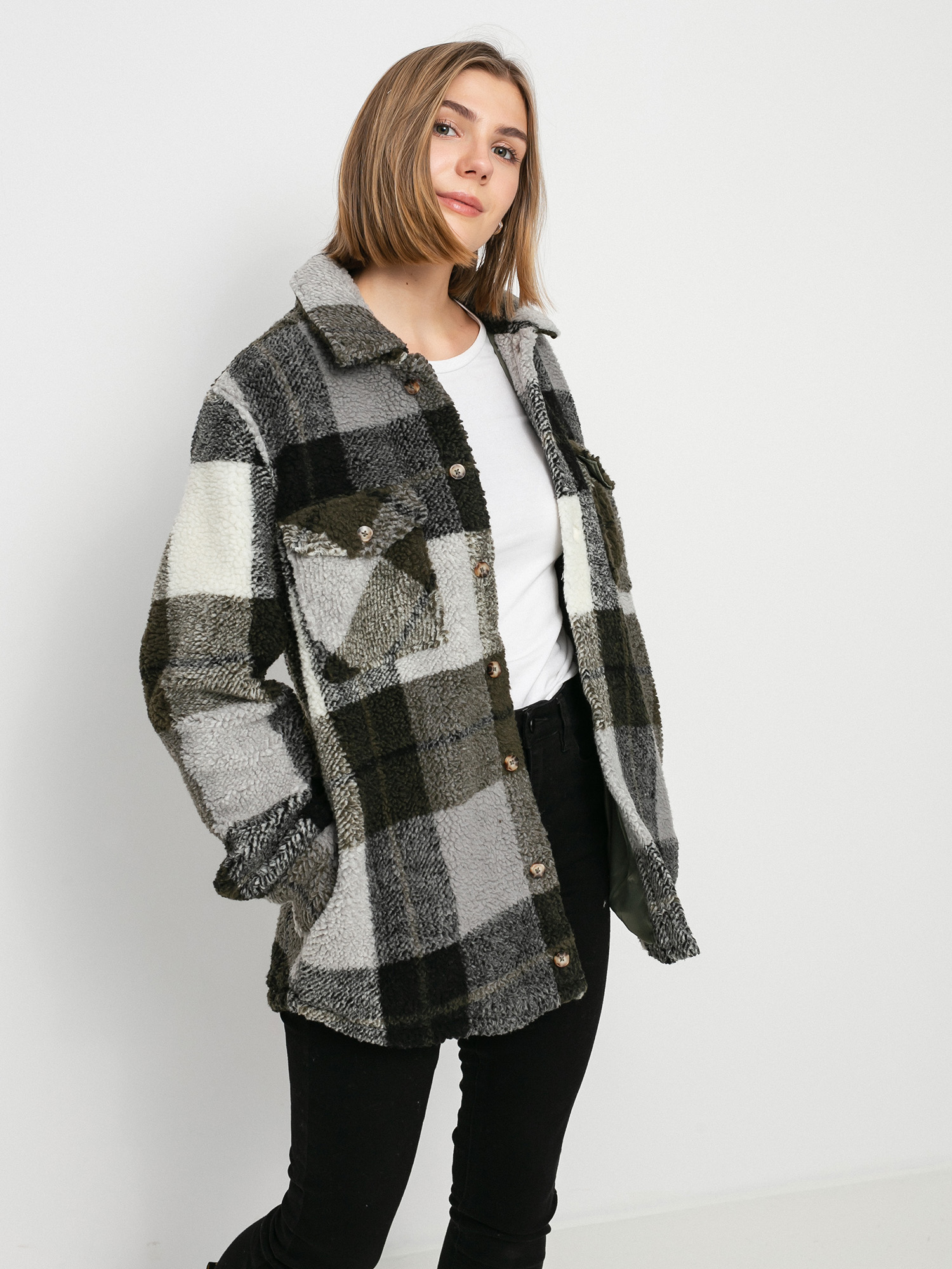Kurtka Volcom Silent Sherpa Wmn (army green combo)