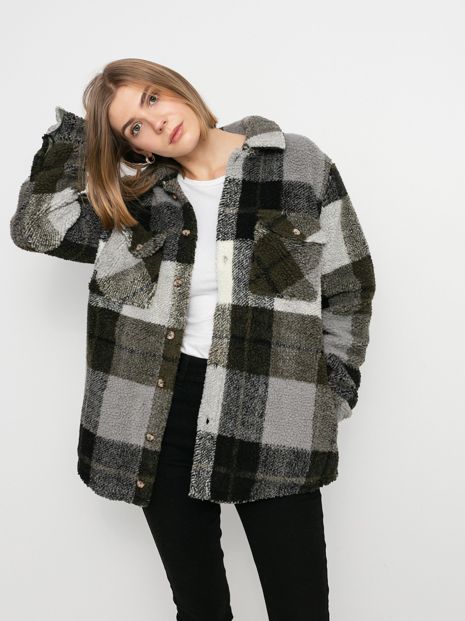 Kurtka Volcom Silent Sherpa Wmn (army green combo)