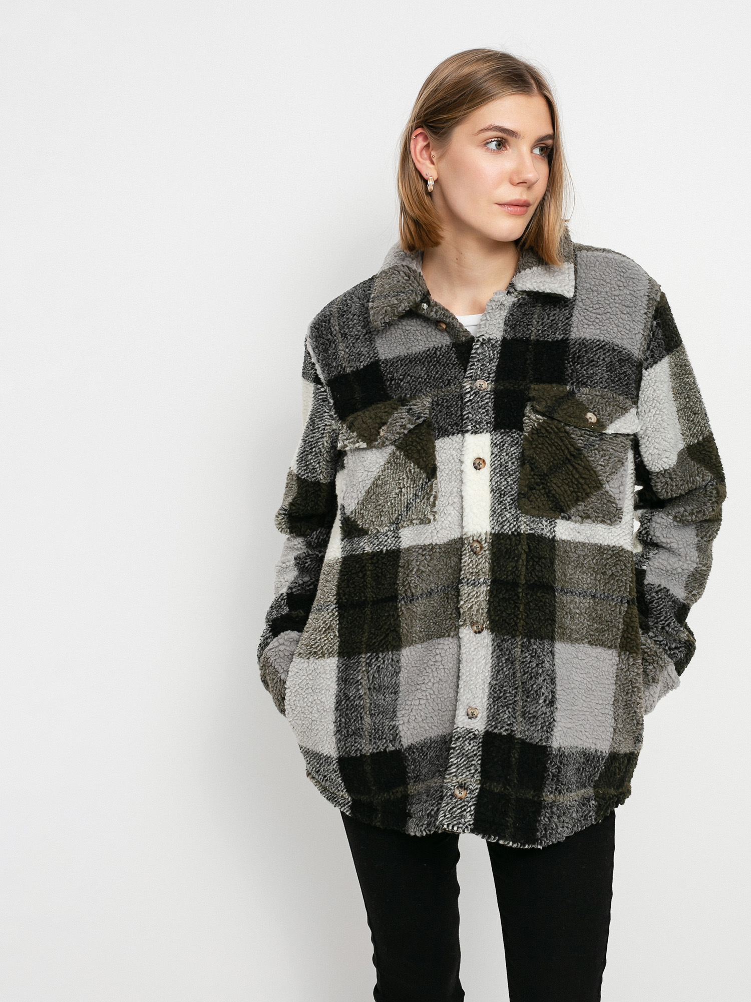 Kurtka Volcom Silent Sherpa Wmn (army green combo)