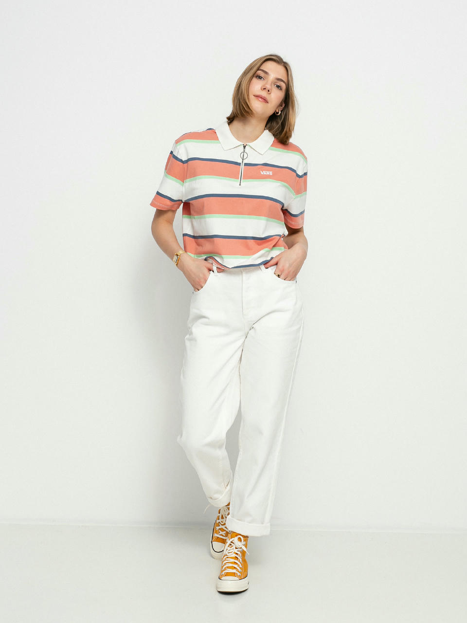 Polo Vans Skate Stripe Polo Wmn (marshmallow)