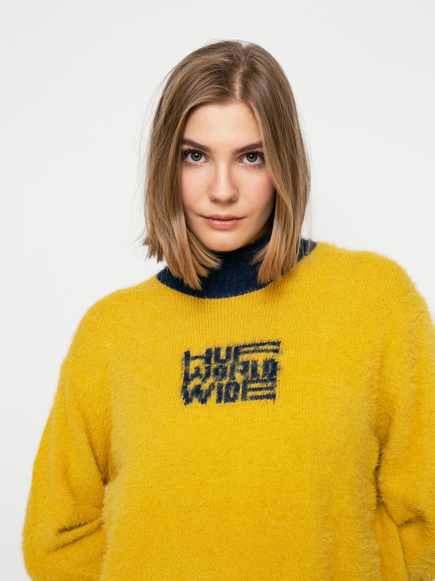 Sweter HUF Disorder Jacquard Wmn (gold)