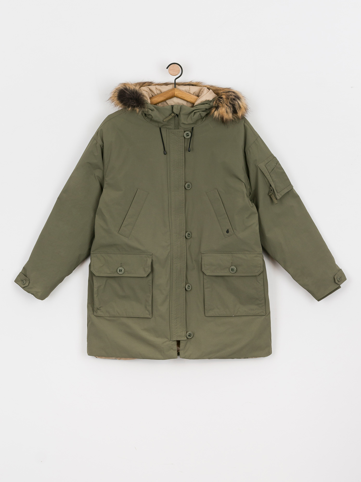 Kurtka Volcom Warmer N Over 5K Parka Wmn (army green combo)