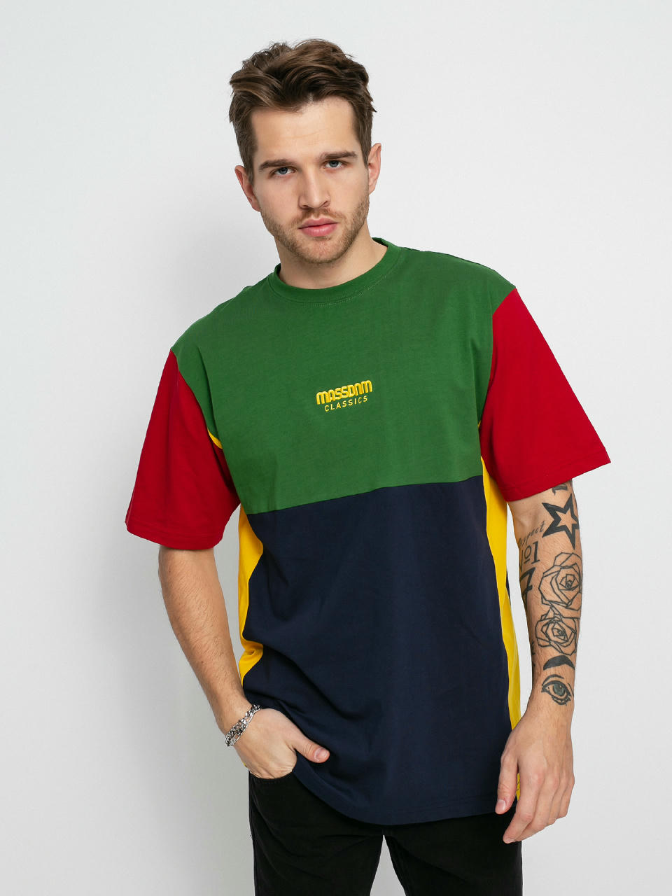 T-shirt MassDnm Moody (green/navy/claret)