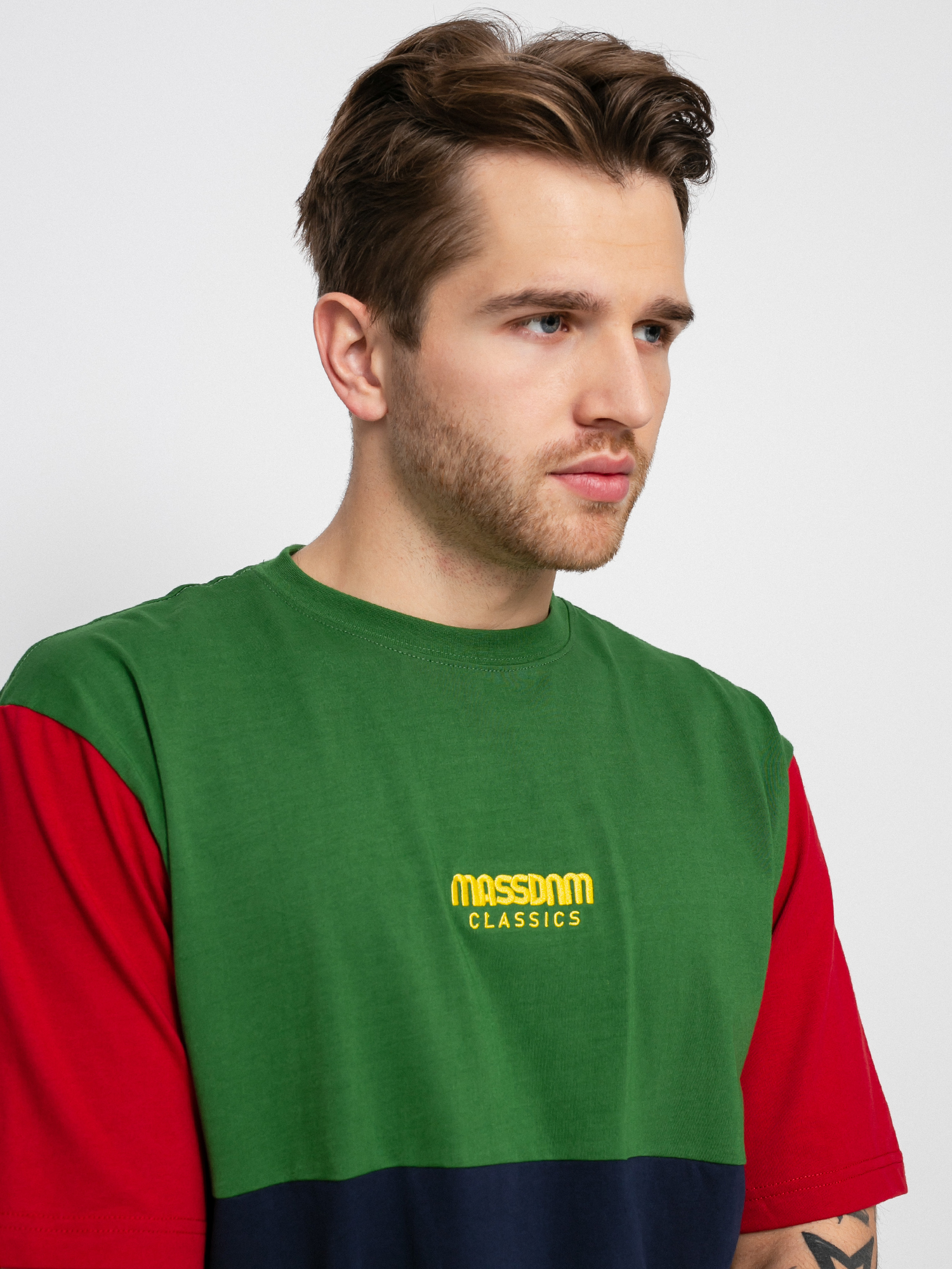 T-shirt MassDnm Moody (green/navy/claret)