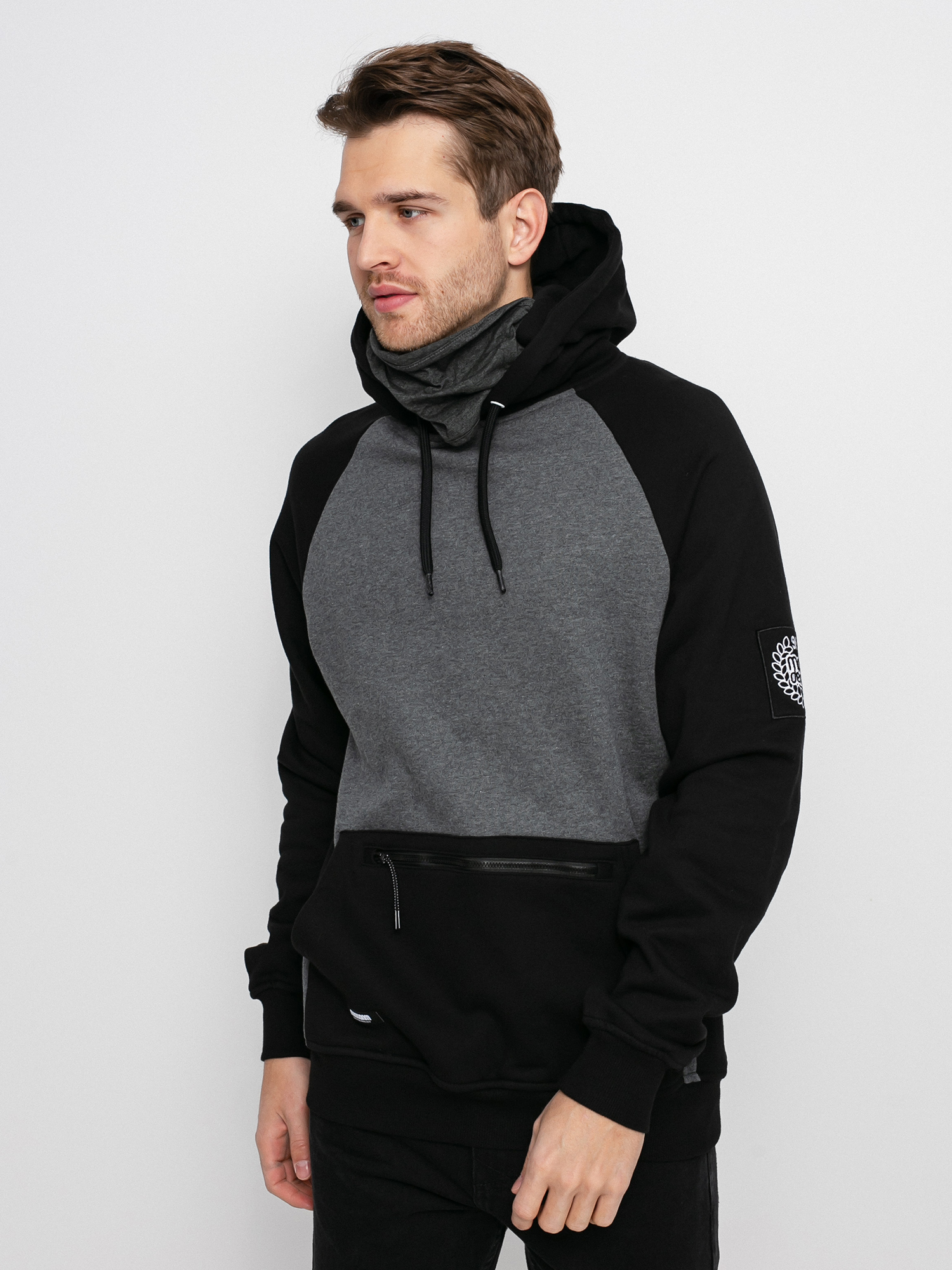Bluza z kapturem MassDnm Berg HD (black/grey heather)