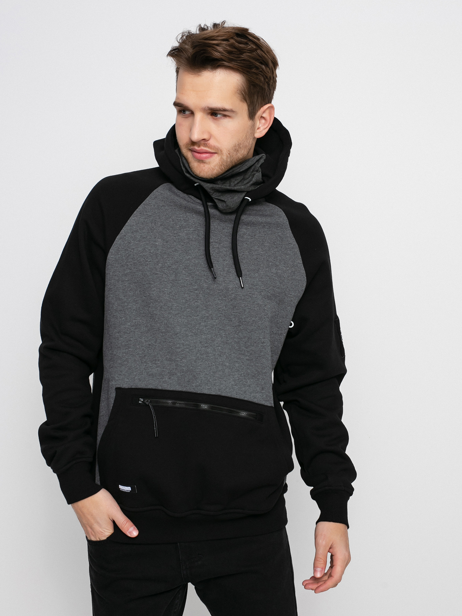 Bluza z kapturem MassDnm Berg HD (black/grey heather)