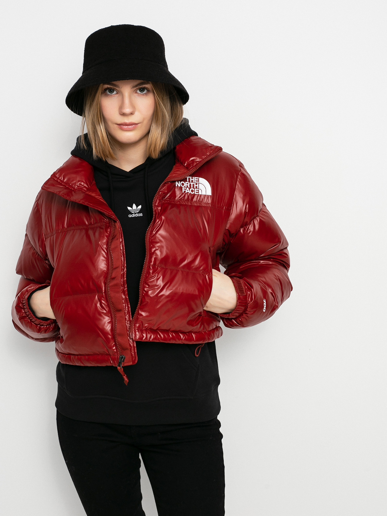 Kurtka The North Face Nuptse Short Wmn (brick house red)