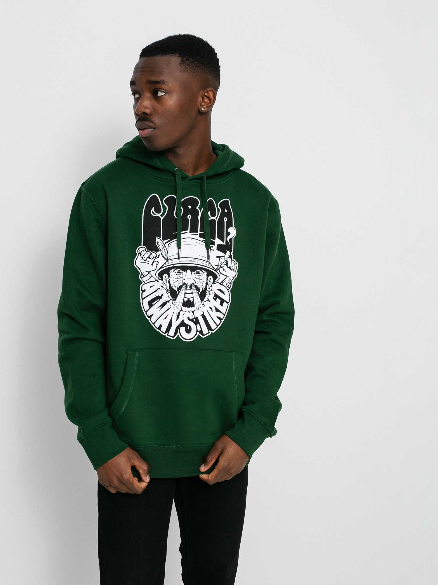 Bluza z kapturem Circa Always Tired HD (bottle green)