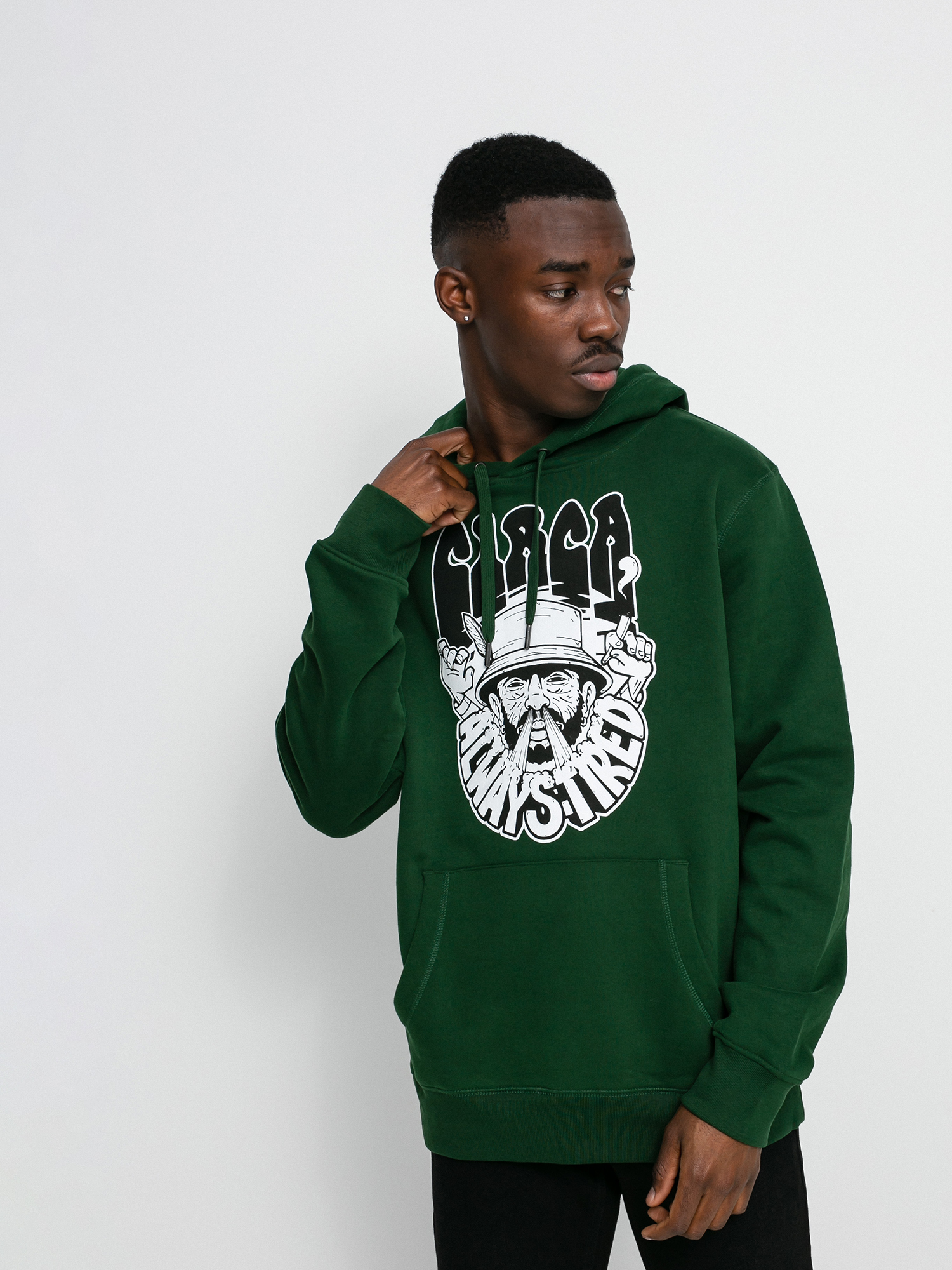 Bluza z kapturem Circa Always Tired HD (bottle green)