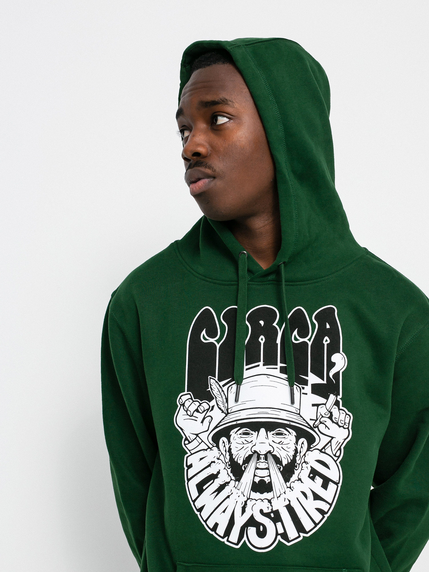 Bluza z kapturem Circa Always Tired HD (bottle green)