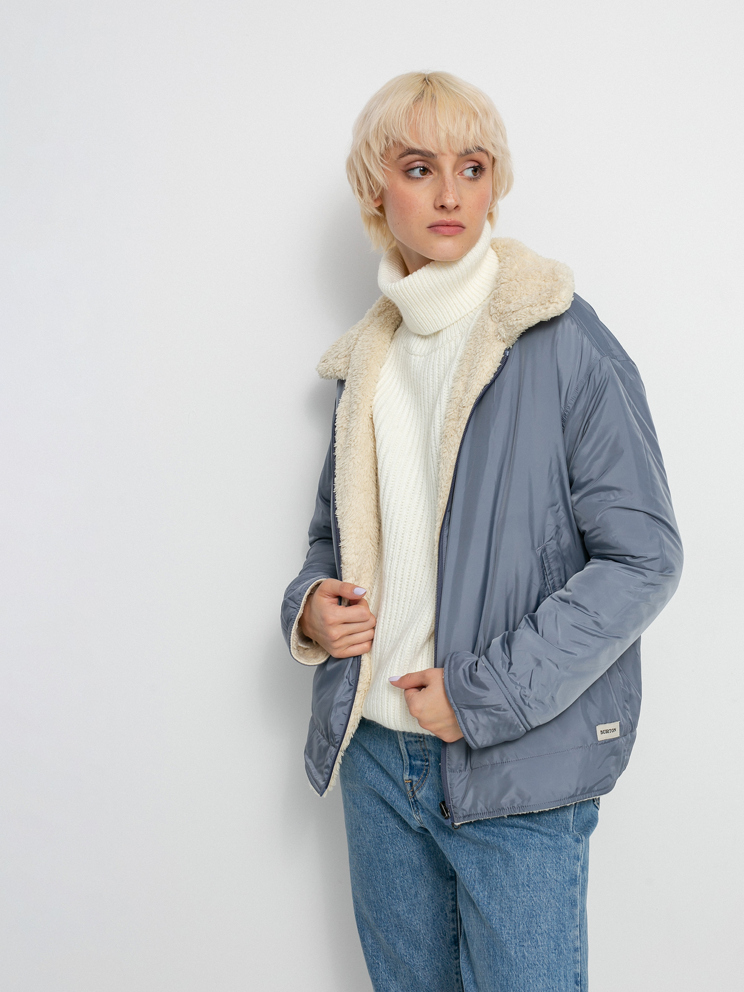 Kurtka Burton Lynx Full Zip Reversible Wmn (creme brulee/folkstone gray)