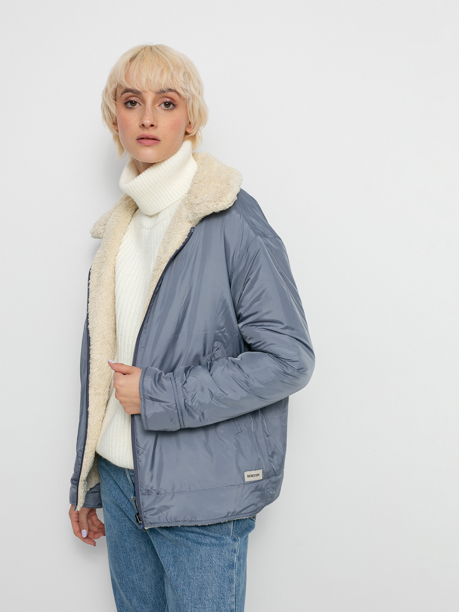Kurtka Burton Lynx Full Zip Reversible Wmn (creme brulee/folkstone gray)
