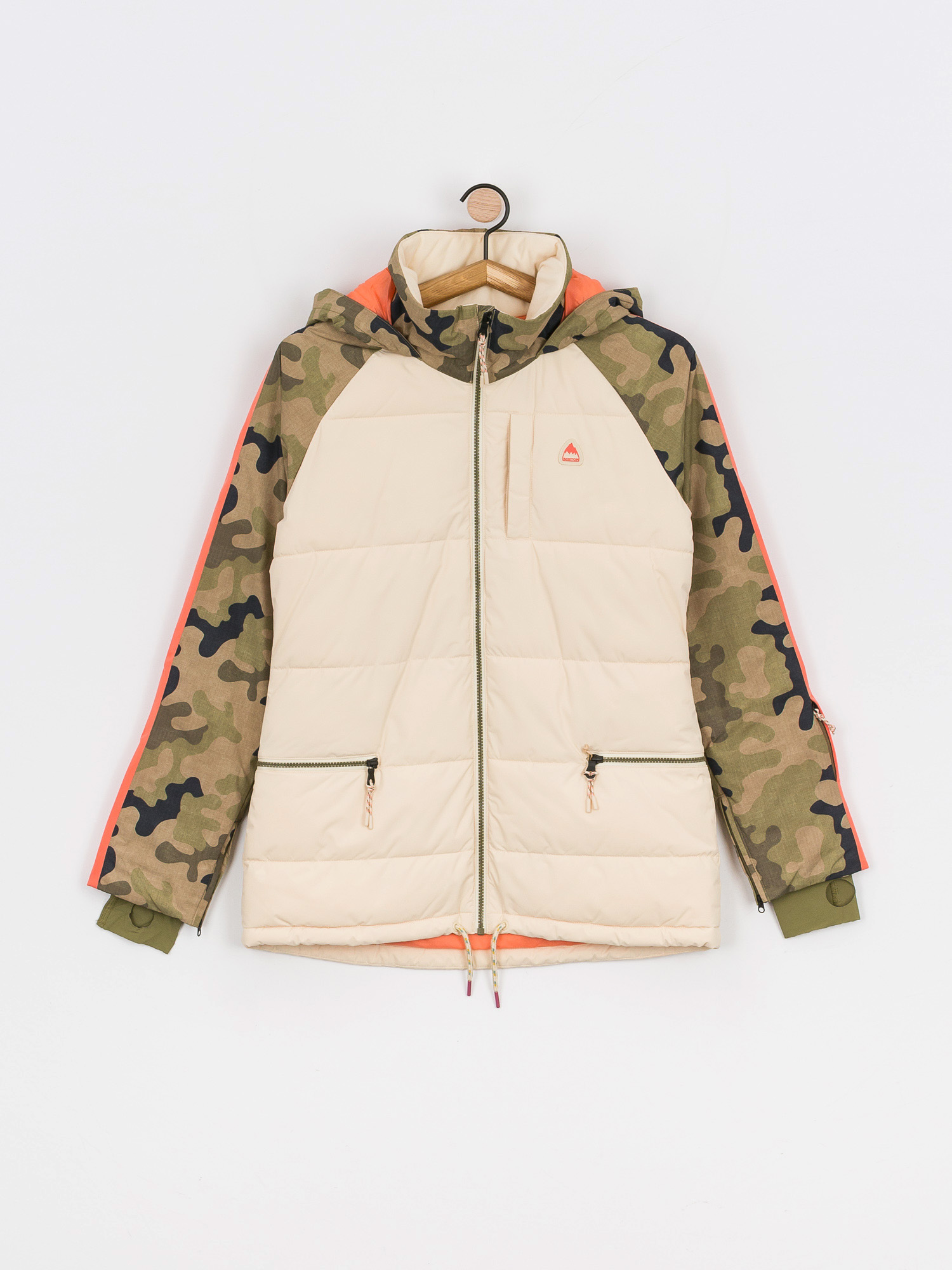 Damska Kurtka snowboardowa Burton Keelan (creme brulee/martini olive terra camo)