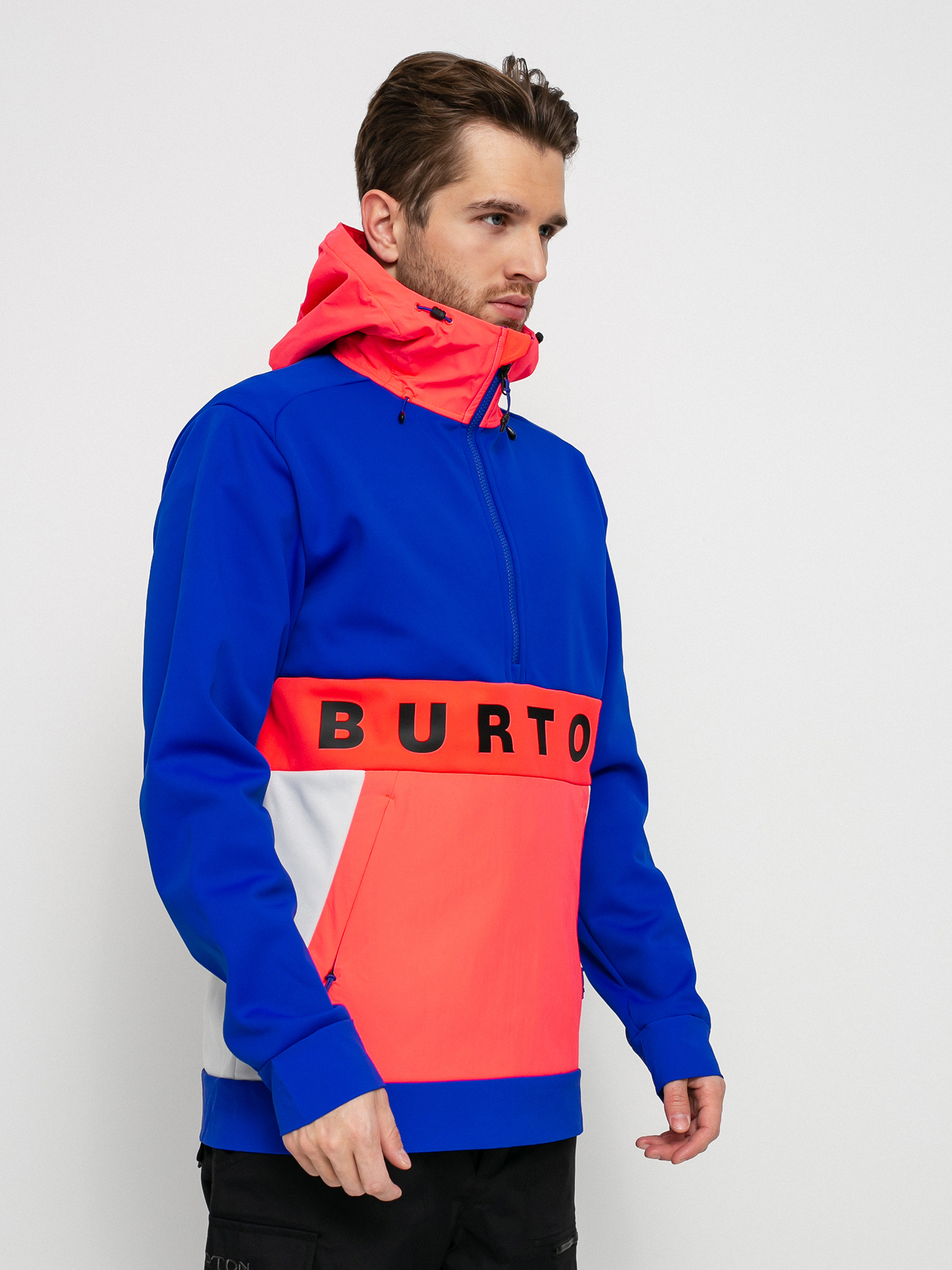 Bluza Burton Crown Weatherproof (cobalt blue/potent pink/lunar gray)