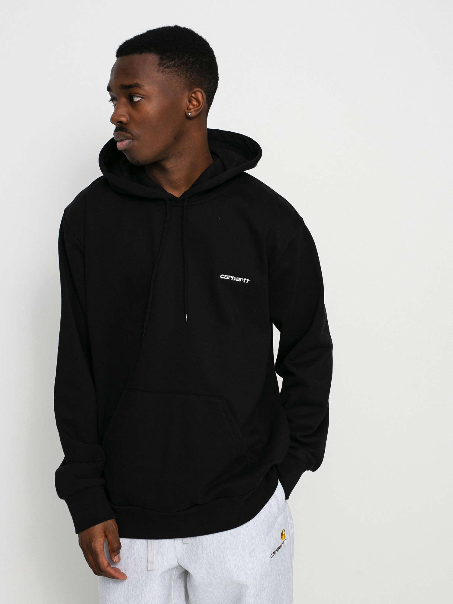 Bluza z kapturem Carhartt WIP Script Embroidery HD (black/white)