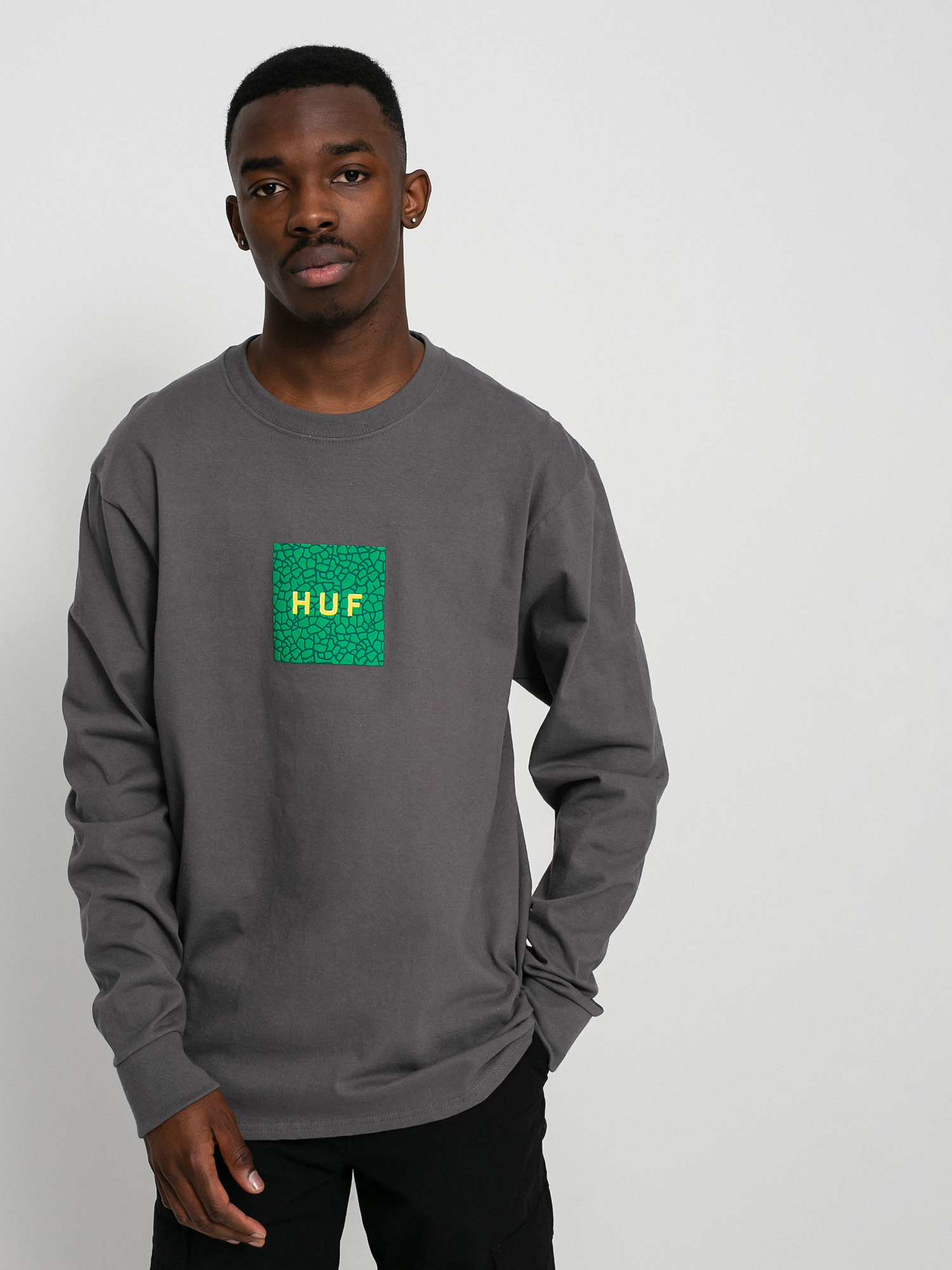 Longsleeve HUF Quake Logo (charcoal)