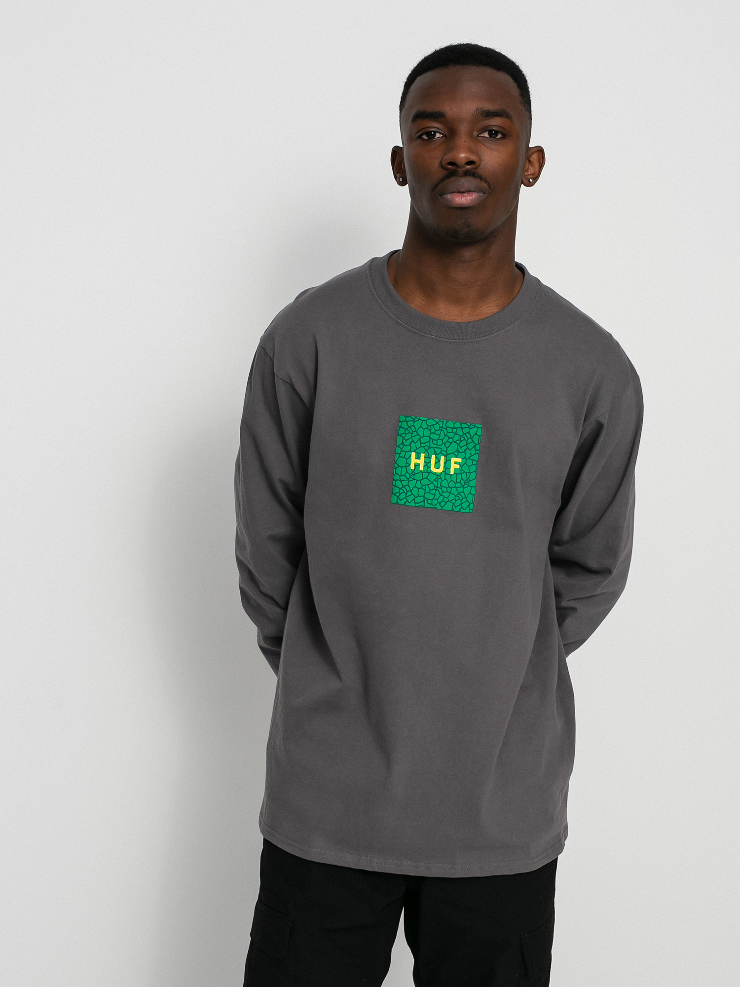 Longsleeve HUF Quake Logo (charcoal)