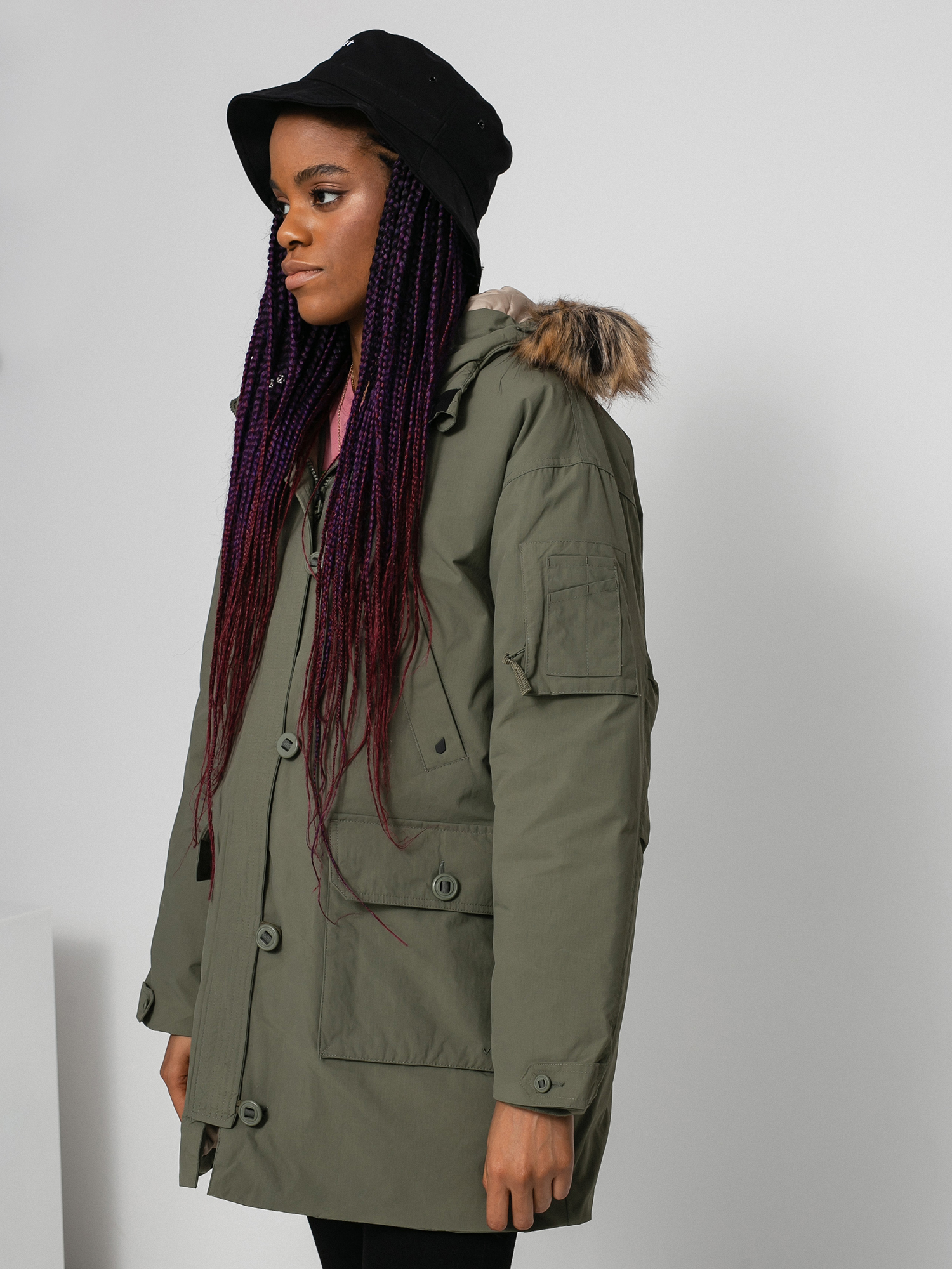 Kurtka Volcom Warmer N Over 5K Parka Wmn (army green combo)