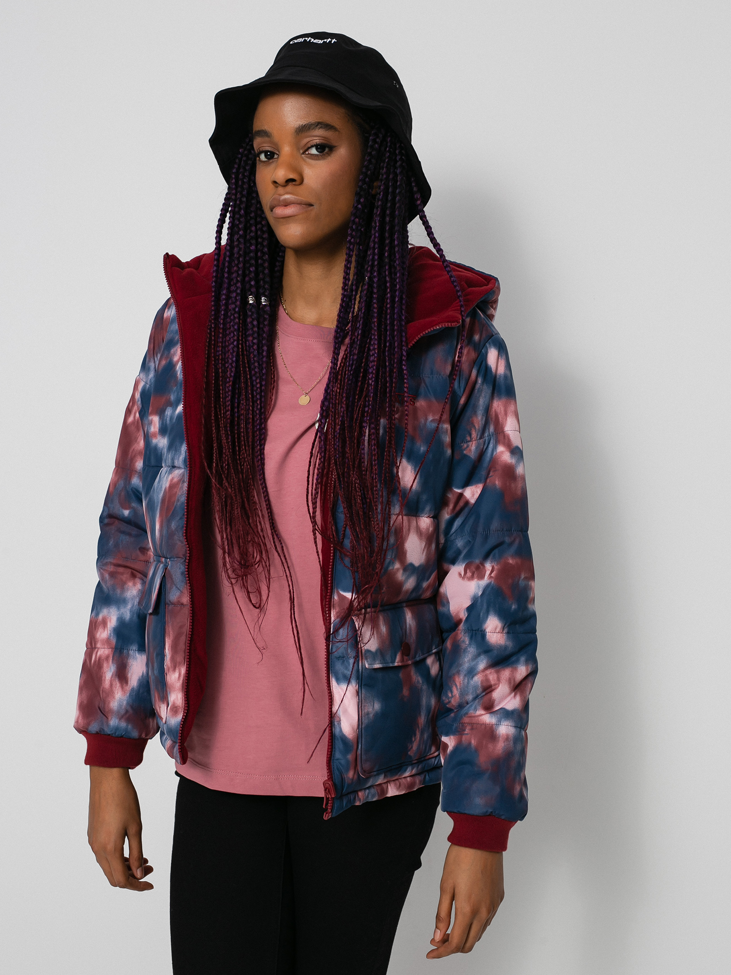 Kurtka Vans Litty Reversible Puffer MTE Wmn (pomegranate)