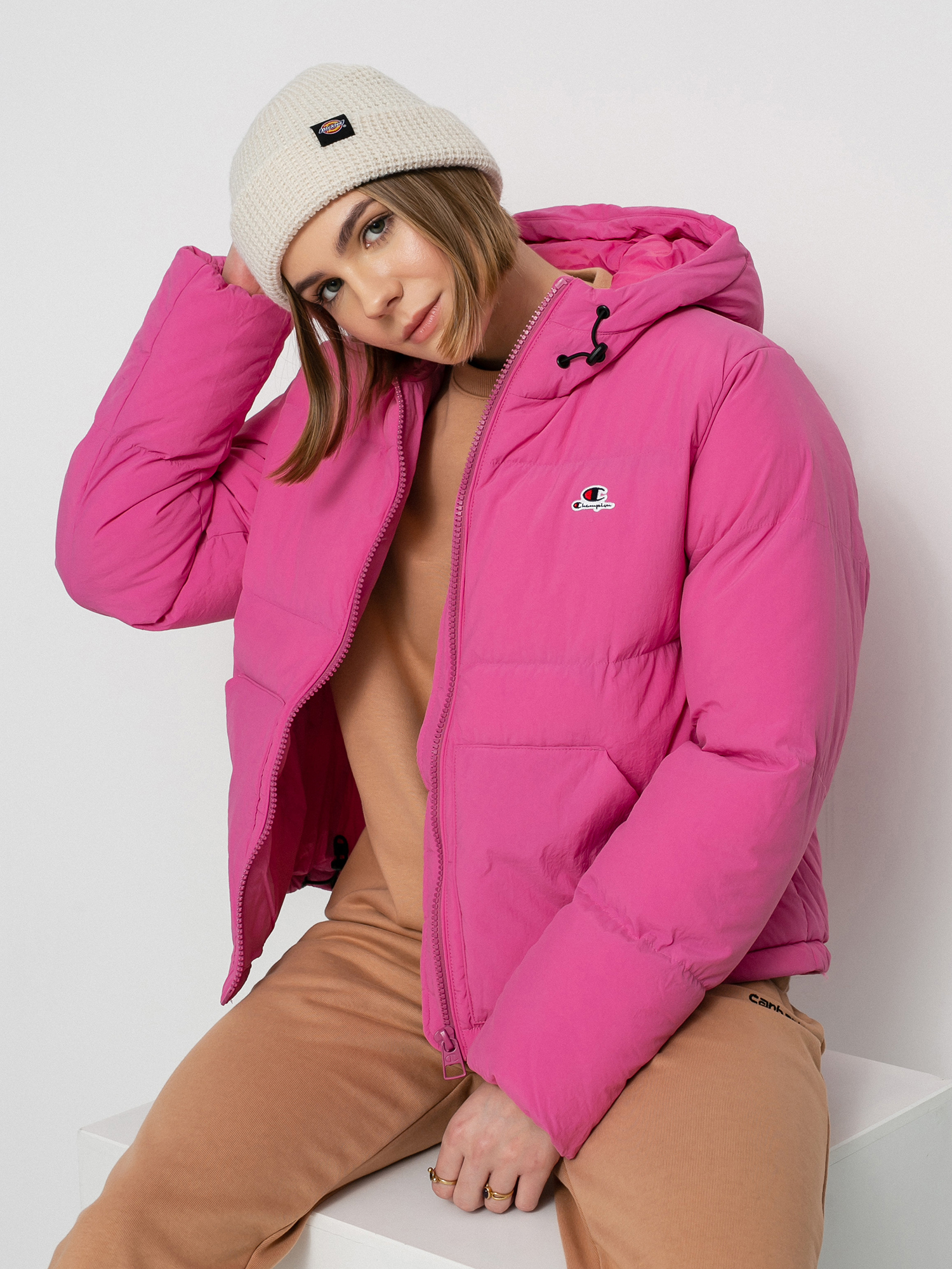 Kurtka Champion Hooded Jacket 114577 Wmn (ibr)