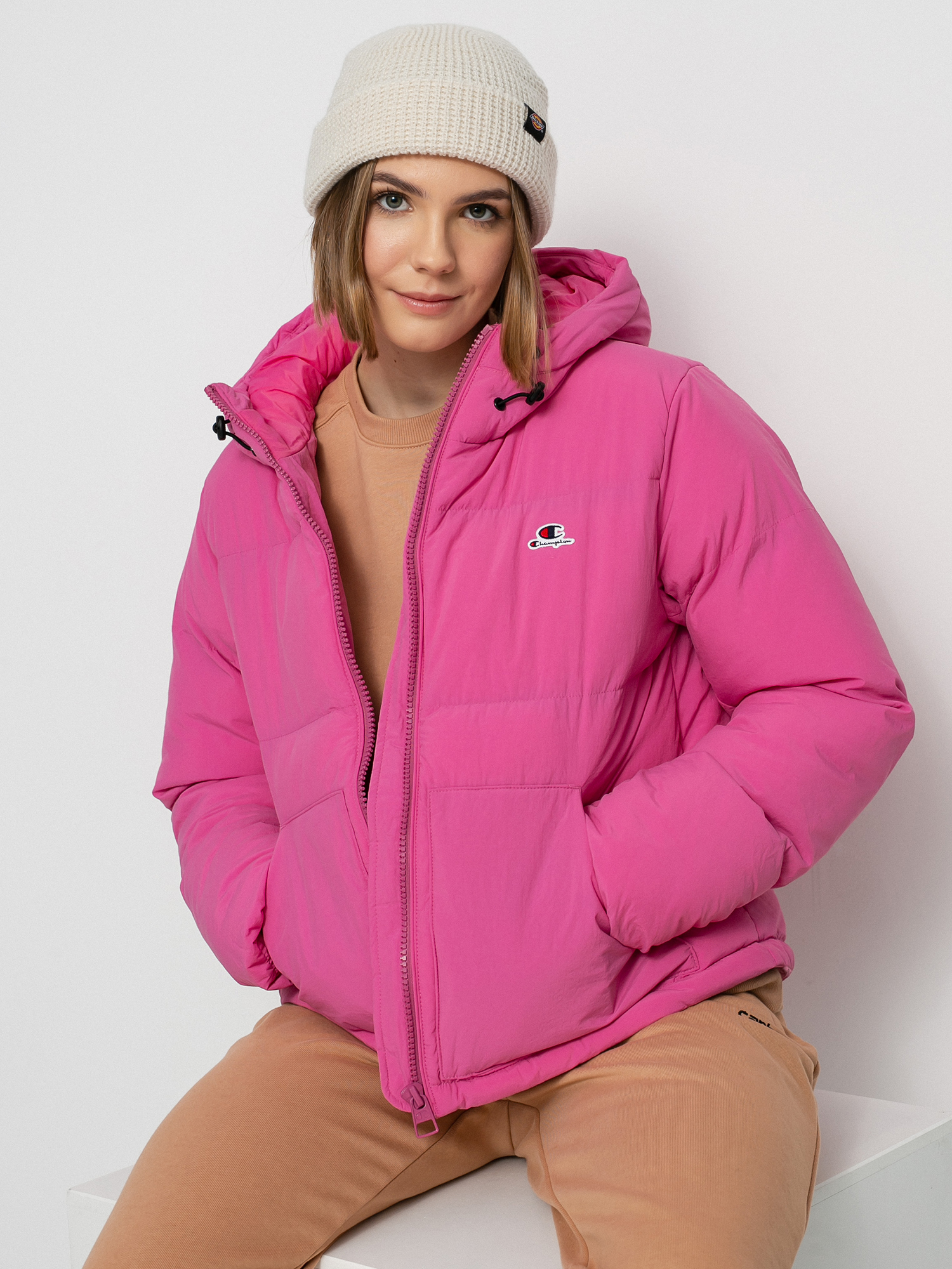 Kurtka Champion Hooded Jacket 114577 Wmn (ibr)