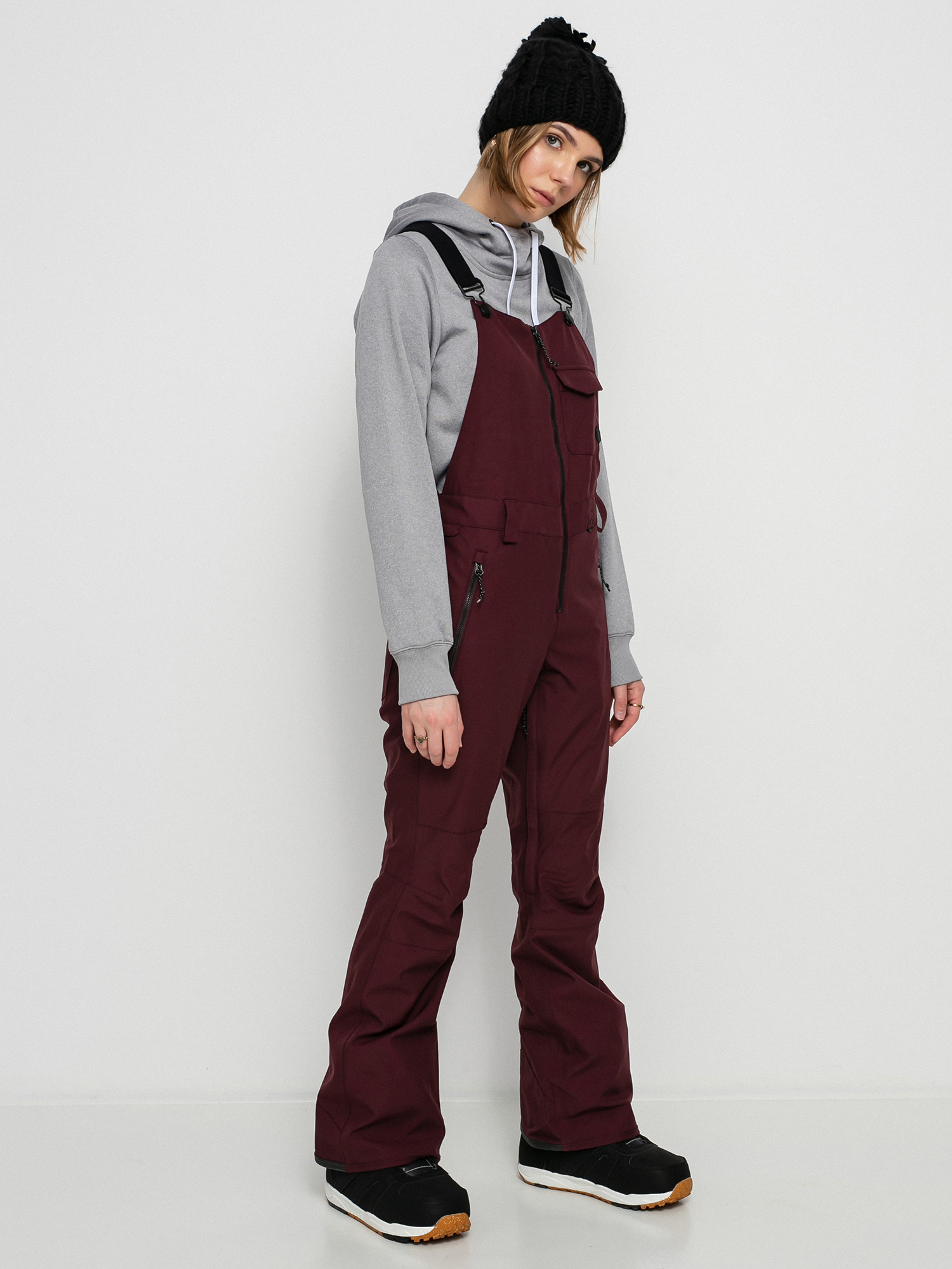 Damskie Spodnie snowboardowe Volcom Swift Bib Overall (merlot)