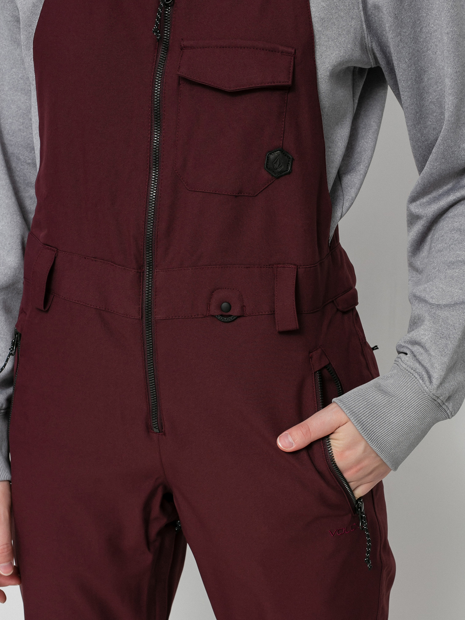 Damskie Spodnie snowboardowe Volcom Swift Bib Overall (merlot)