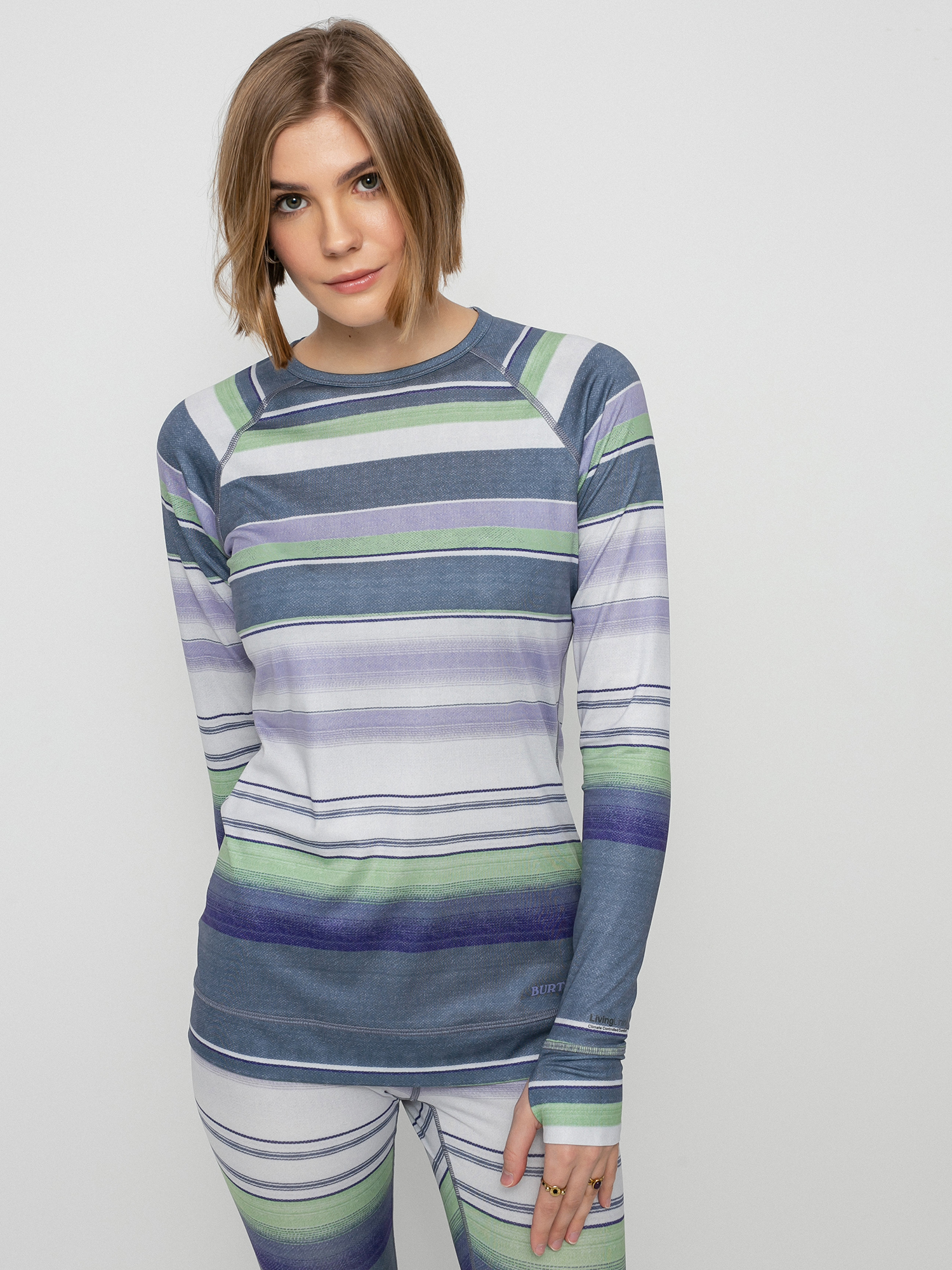 Damski Longsleeve aktywny Burton Lightweight X Base Layer (folkstone blanket stripe)
