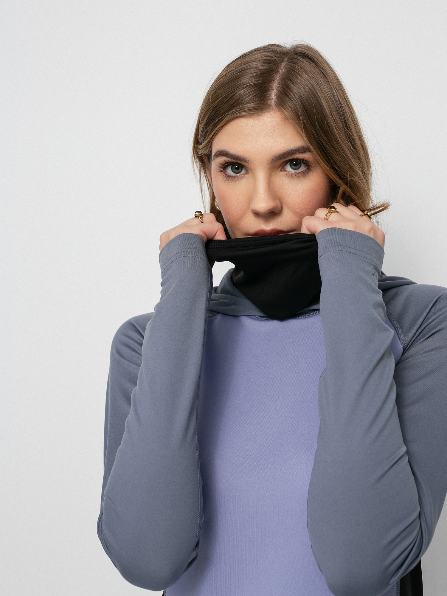 Damski Longsleeve aktywny Burton Midweight X Base Layer Long Neck HD (folkstone gray/foxglove violet)