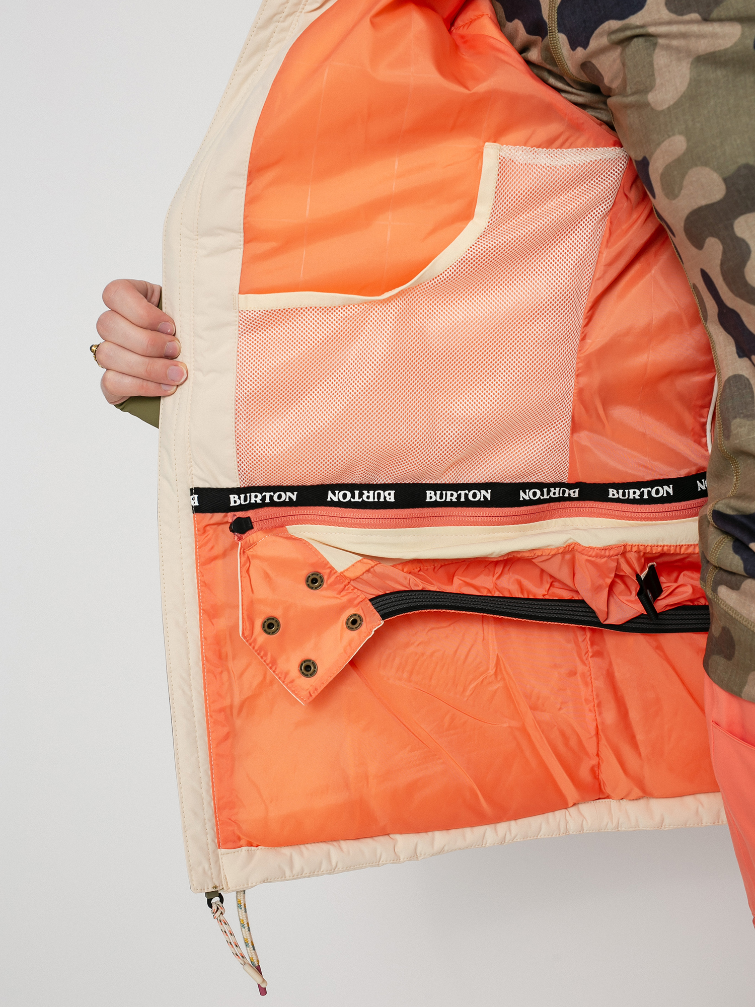 Damska Kurtka snowboardowa Burton Keelan (creme brulee/martini olive terra camo)