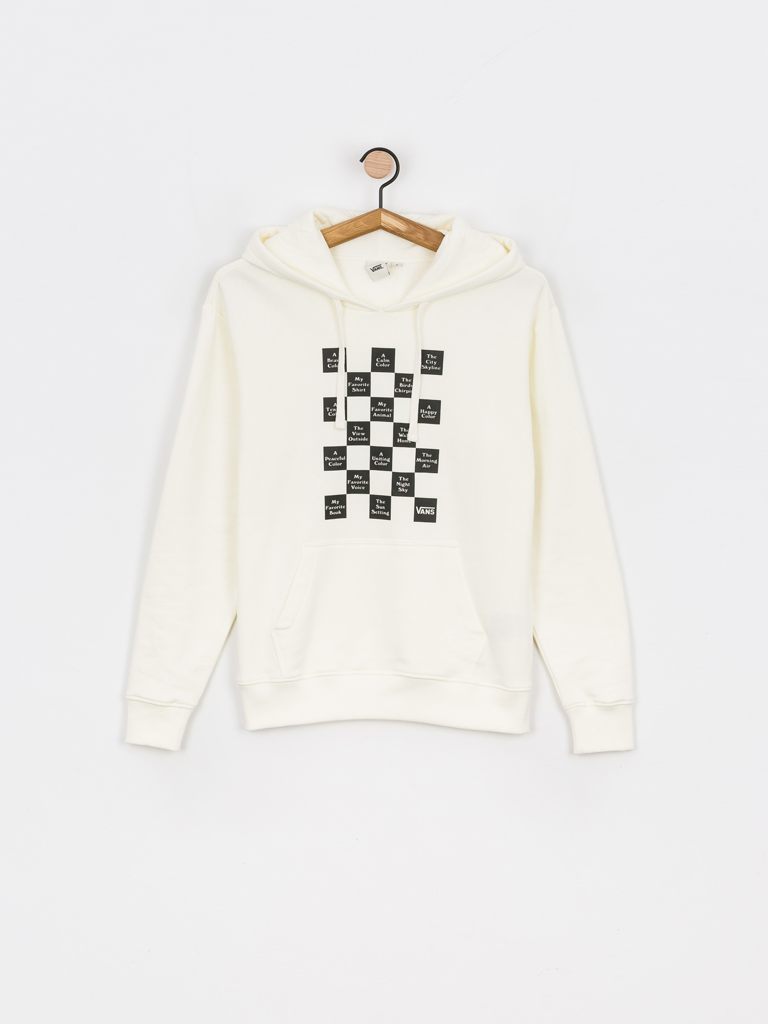 Bluza z kapturem Vans Checkerboard Day HD Wmn (marshmallow)