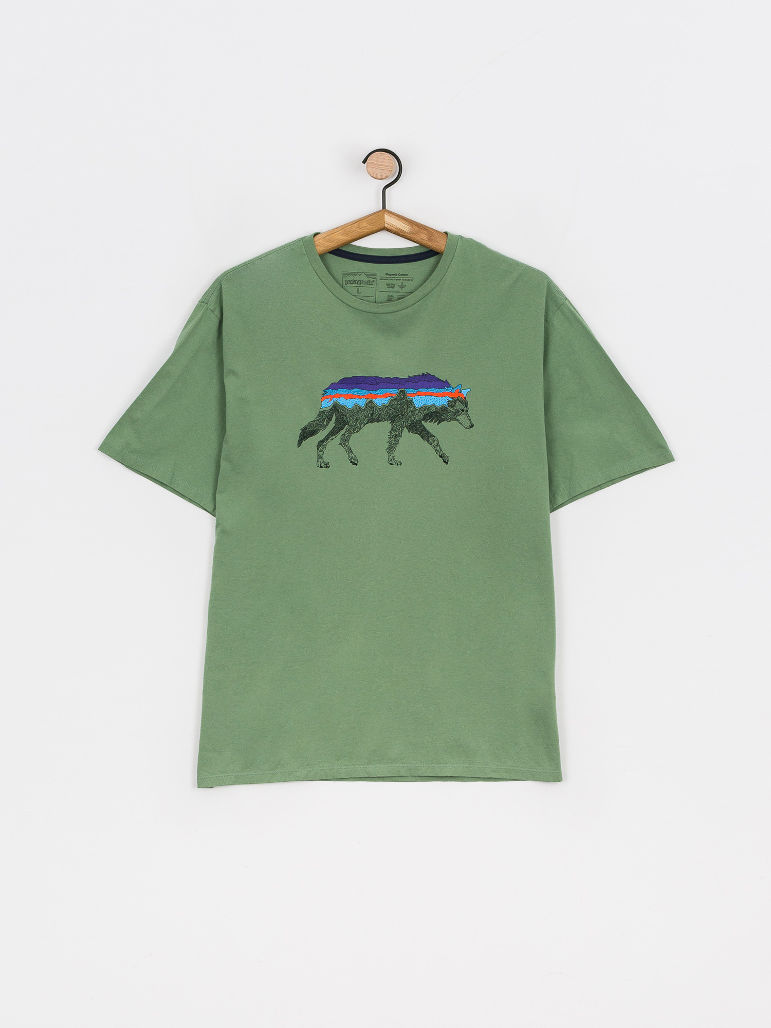 T-shirt Patagonia Back For Good Organic (sedge green w/wolf)