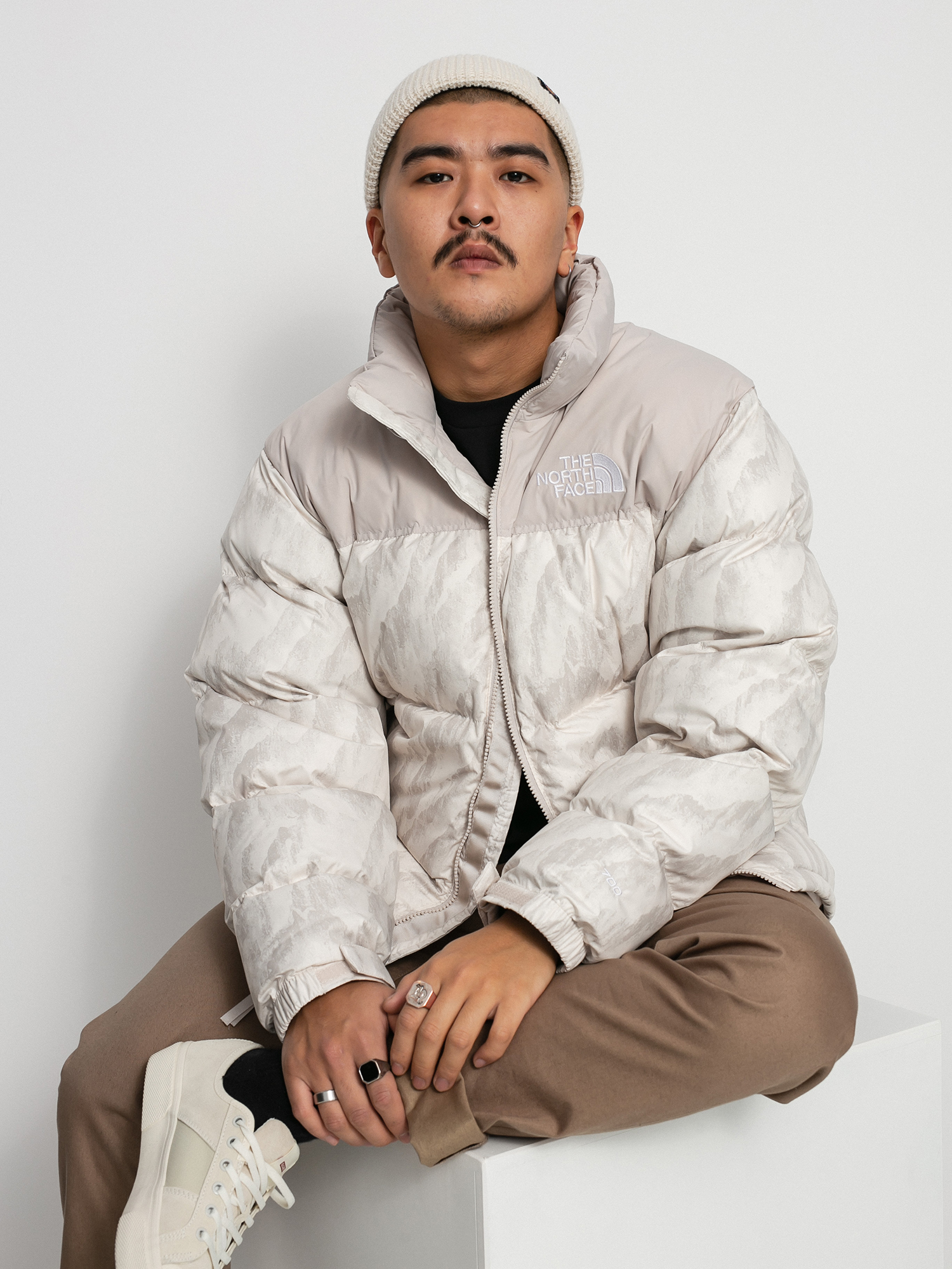 Kurtka The North Face 1996 Retro Nuptse (silver grey wooden tiger print)