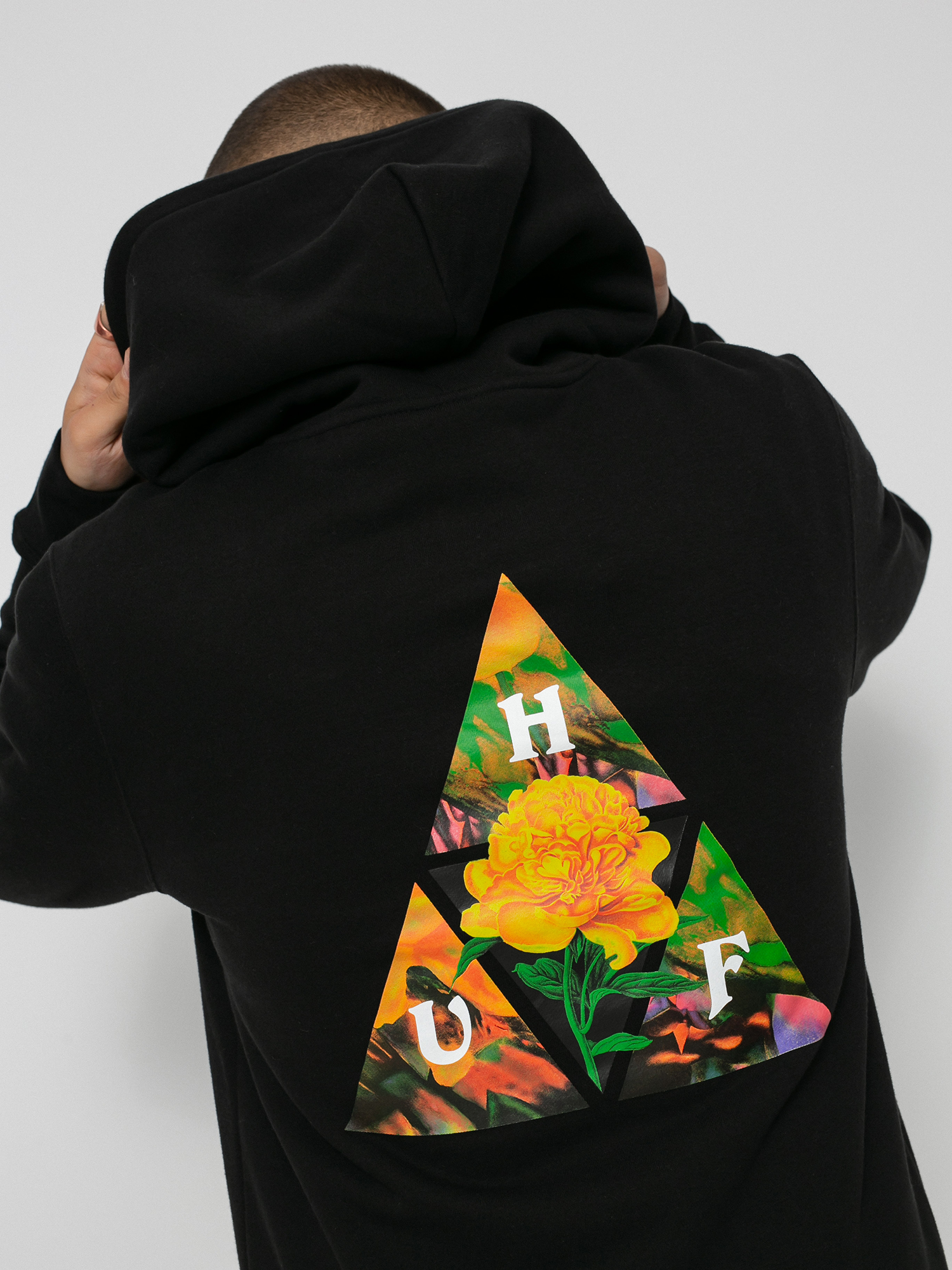 Bluza z kapturem HUF New Dawn Triple Triangle HD (black)