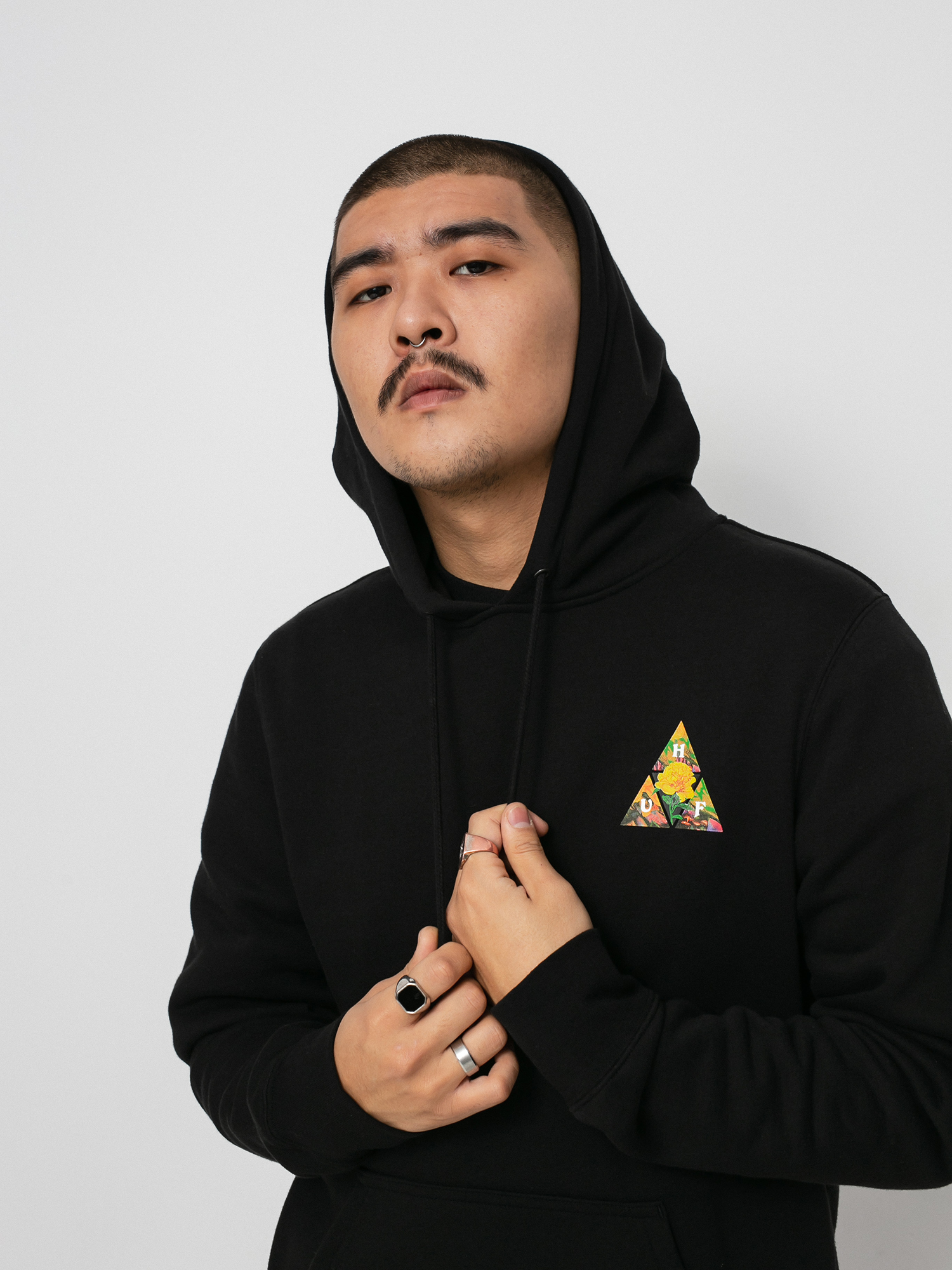 Bluza z kapturem HUF New Dawn Triple Triangle HD (black)