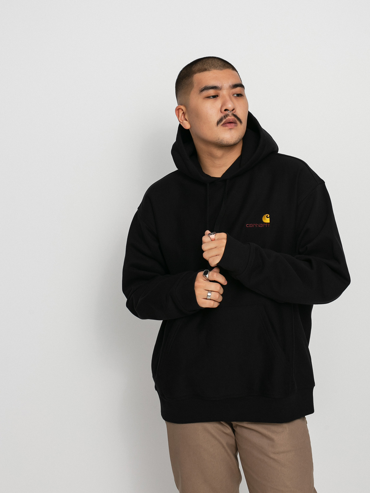 Bluza z kapturem Carhartt WIP American Script HD (black)