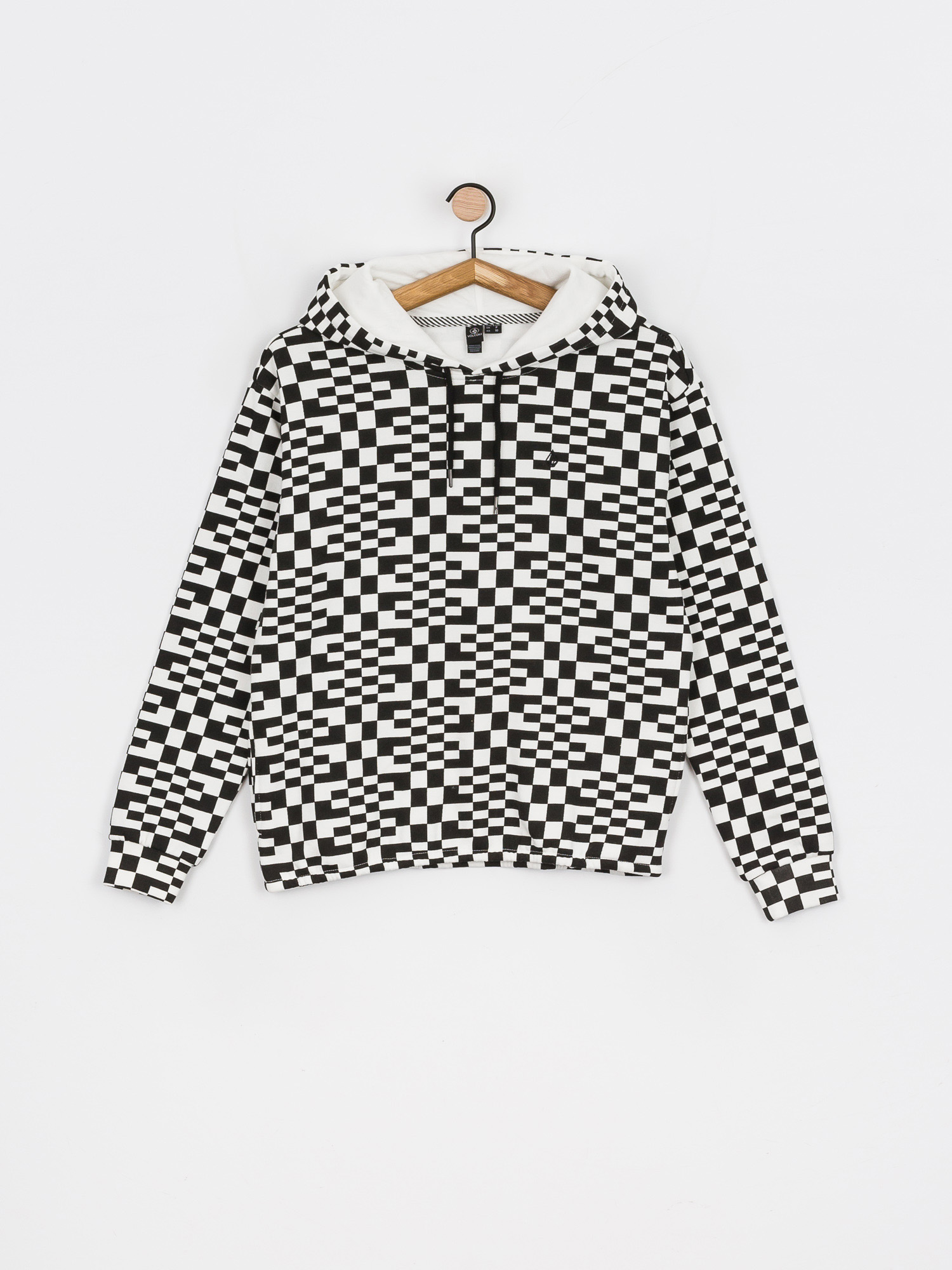 Bluza z kapturem Volcom Check U Out HD Wmn (black white)