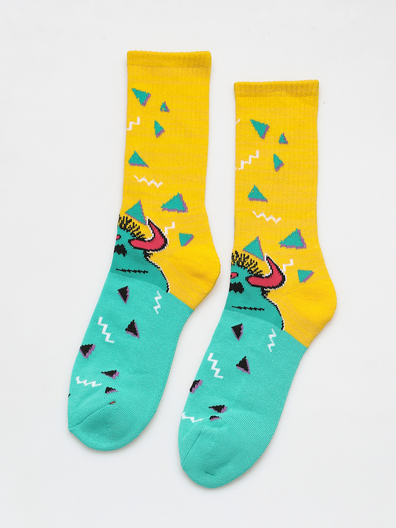 Skarpetki Toy Machine 80s Monster Crew (yellow/turquoise)