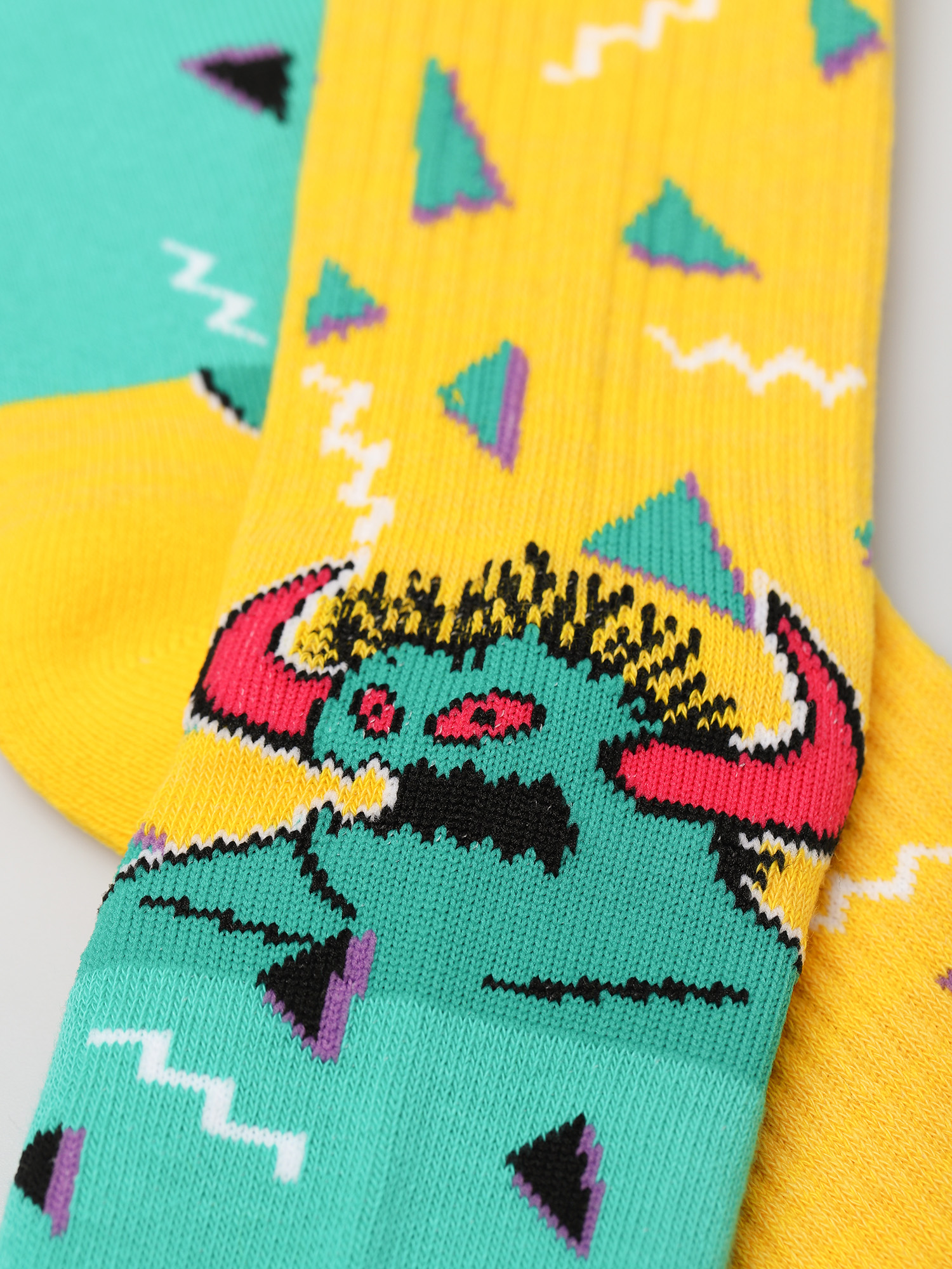 Skarpetki Toy Machine 80s Monster Crew (yellow/turquoise)