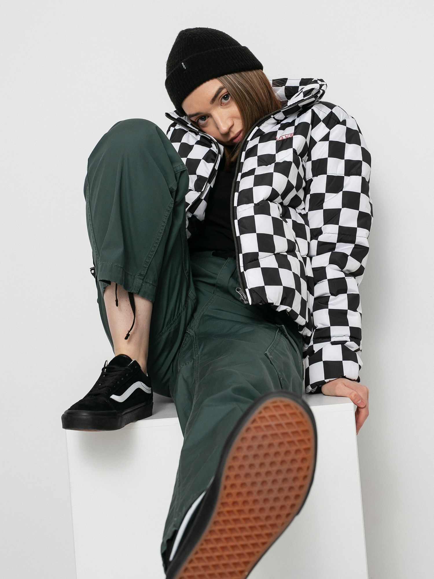 Kurtka Vans Foundry V Printed Puffer MTE Wmn (checkerboard)